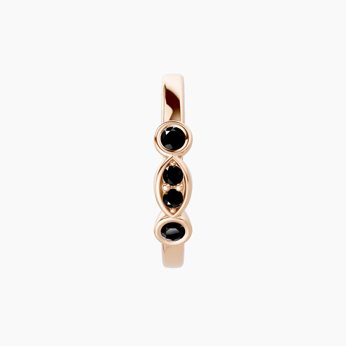 Epona | 18k Rose Gold 9.5 mm Black Diamond Hoop Piercing
