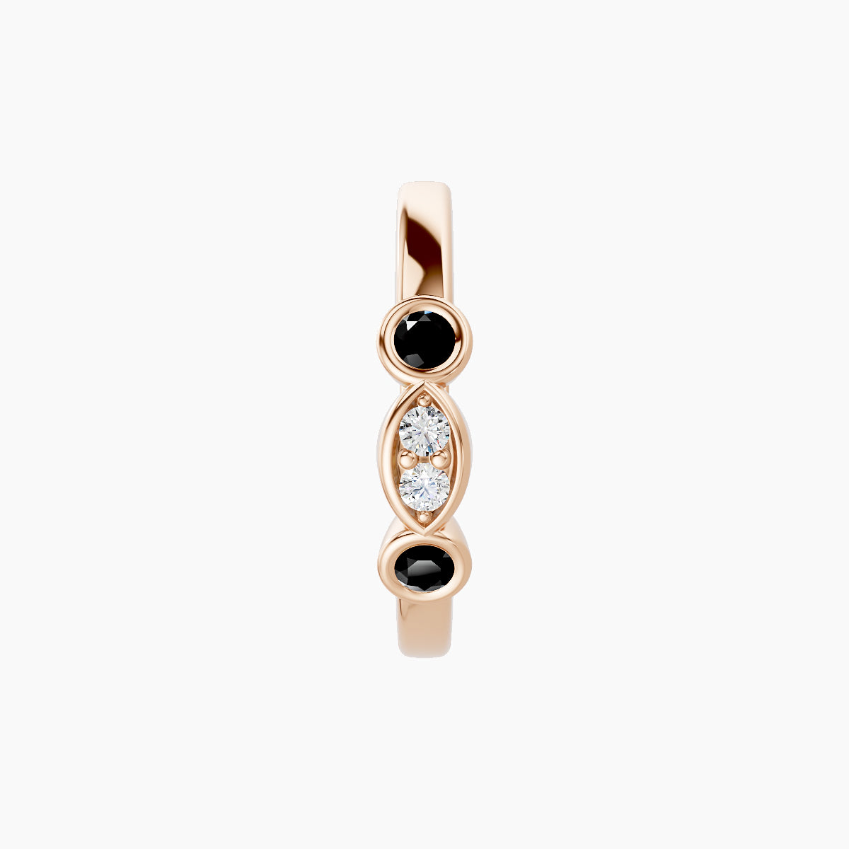 Epona | 18k Rose Gold 9.5 mm Black Diamond & Diamond Hoop Piercing