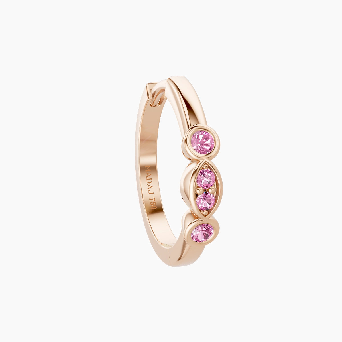 Epona | 18k Rose Gold 9.5 mm Pink Sapphire Hoop Piercing