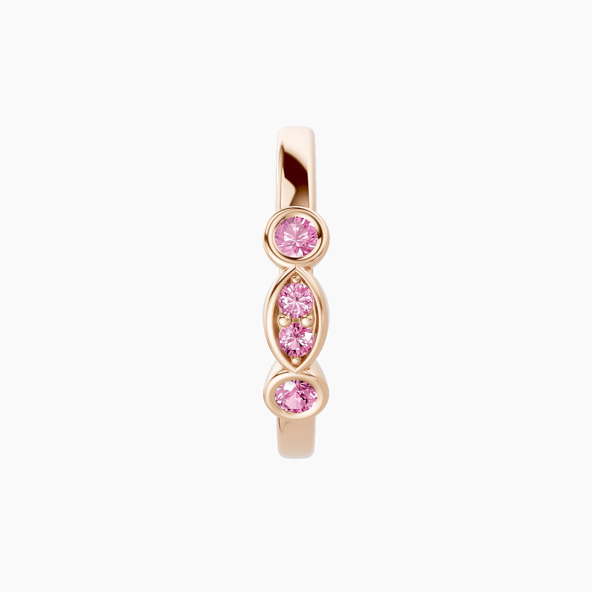 Epona | 18k Rose Gold 9.5 mm Pink Sapphire Hoop Piercing