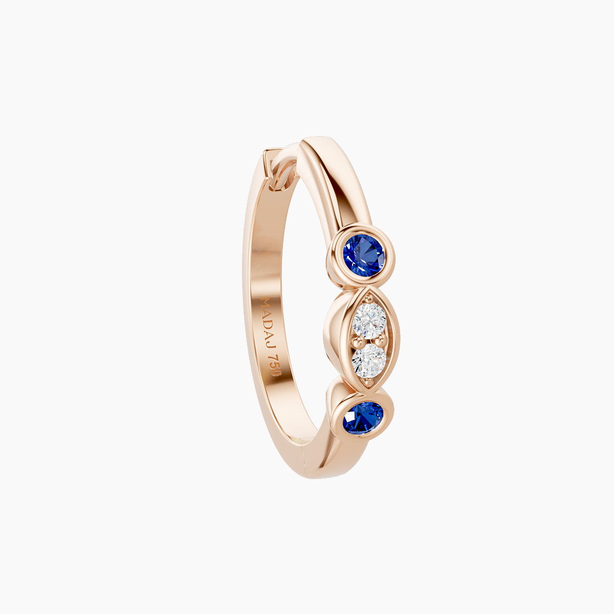 Epona | 18k Rose Gold 9.5 mm Sapphire & Diamond Hoop Piercing