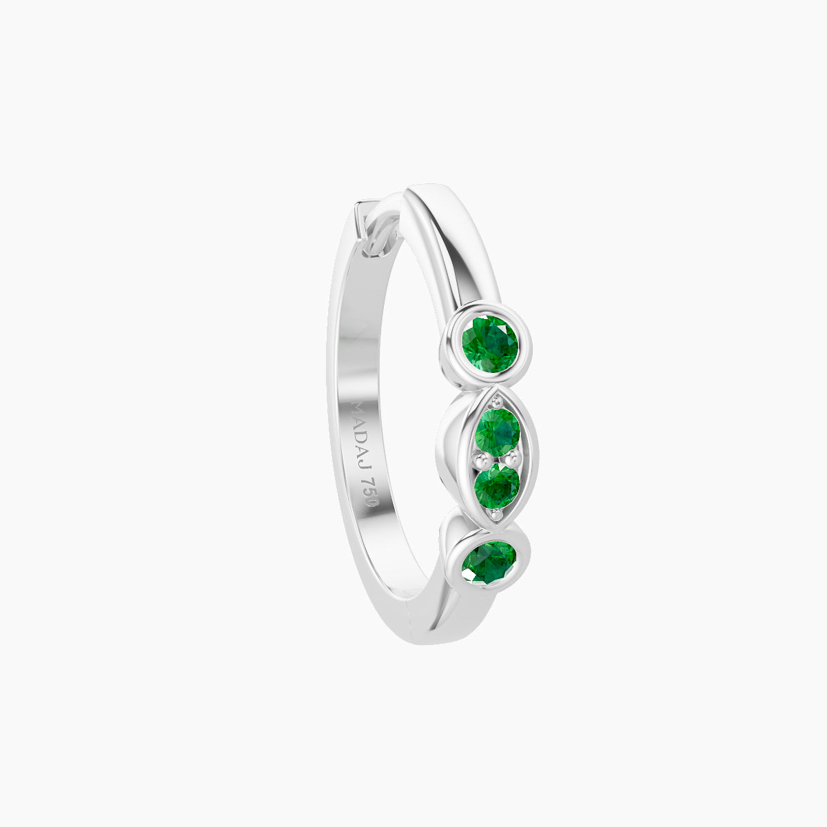 Epona | 18k White Gold 9.5 mm Emerald Hoop Piercing