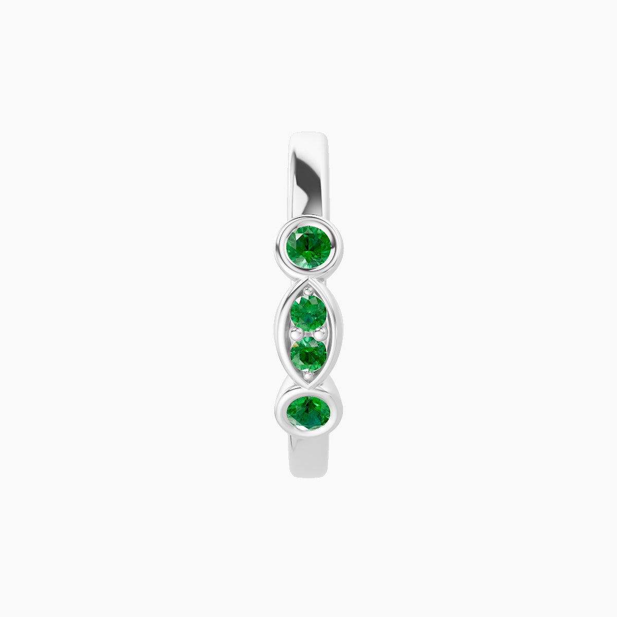 Epona | 18k White Gold 9.5 mm Emerald Hoop Piercing