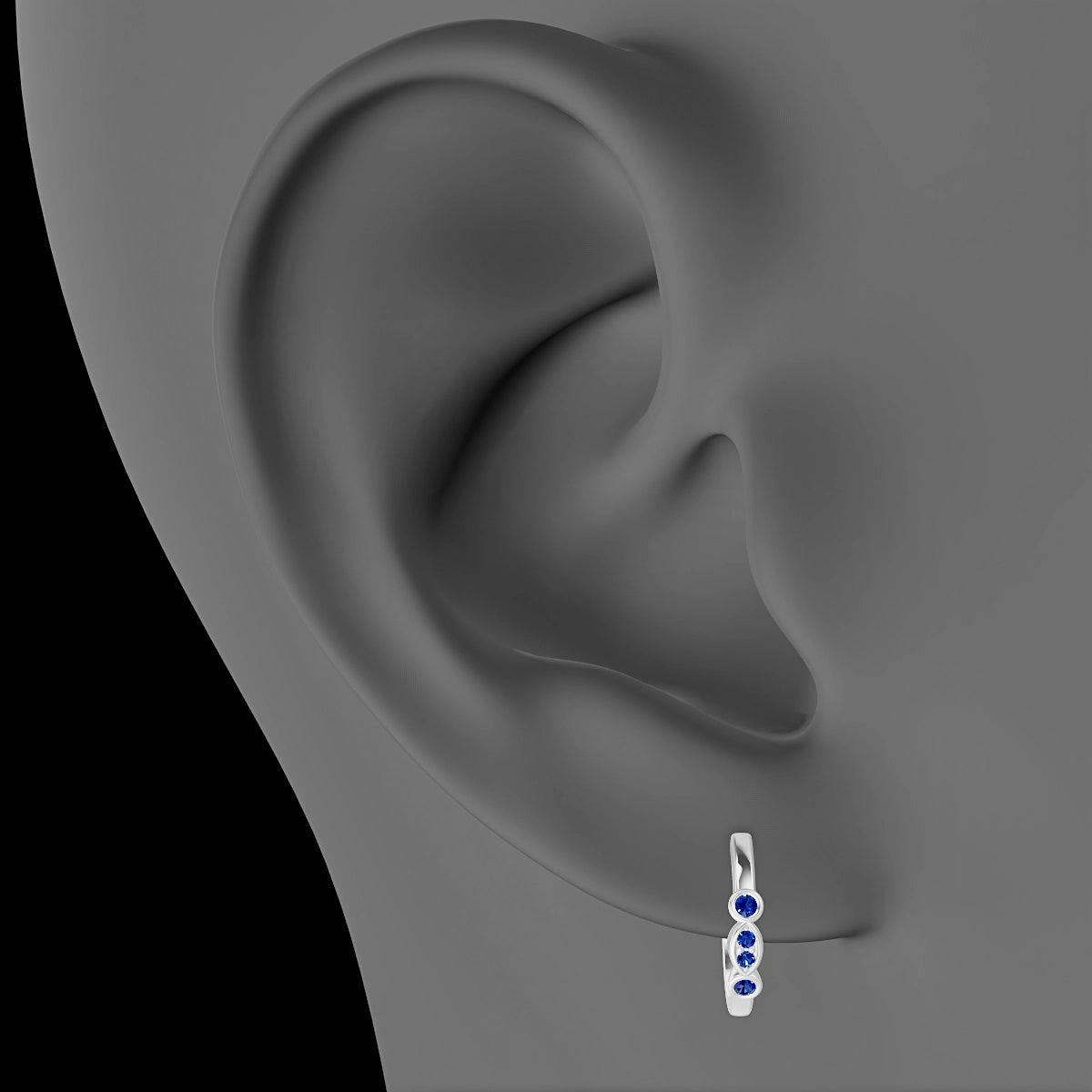 Epona | 18k White Gold 9.5 mm Sapphire Hoop Piercing
