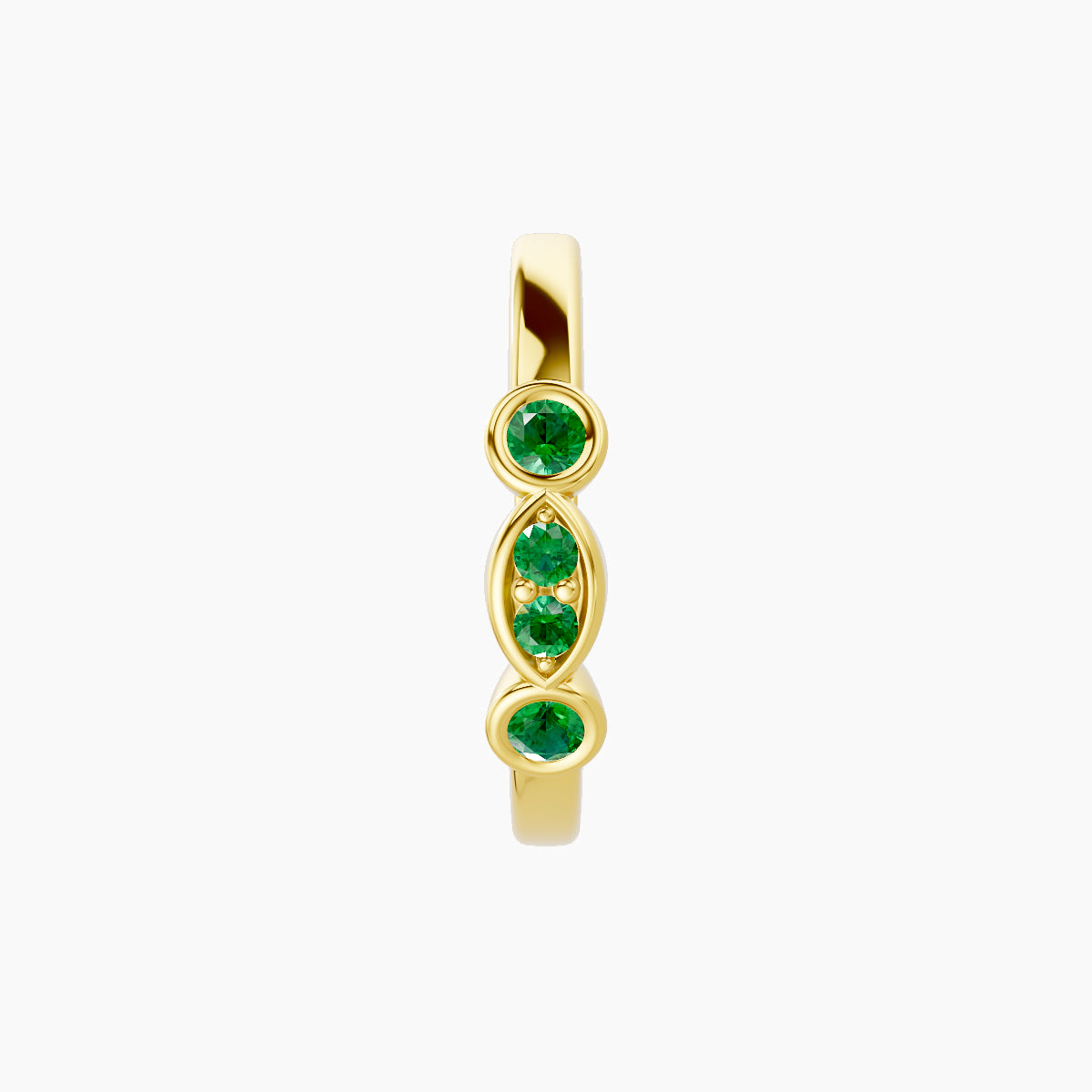 Epona | 18k Yellow Gold 9.5 mm Emerald Hoop Piercing