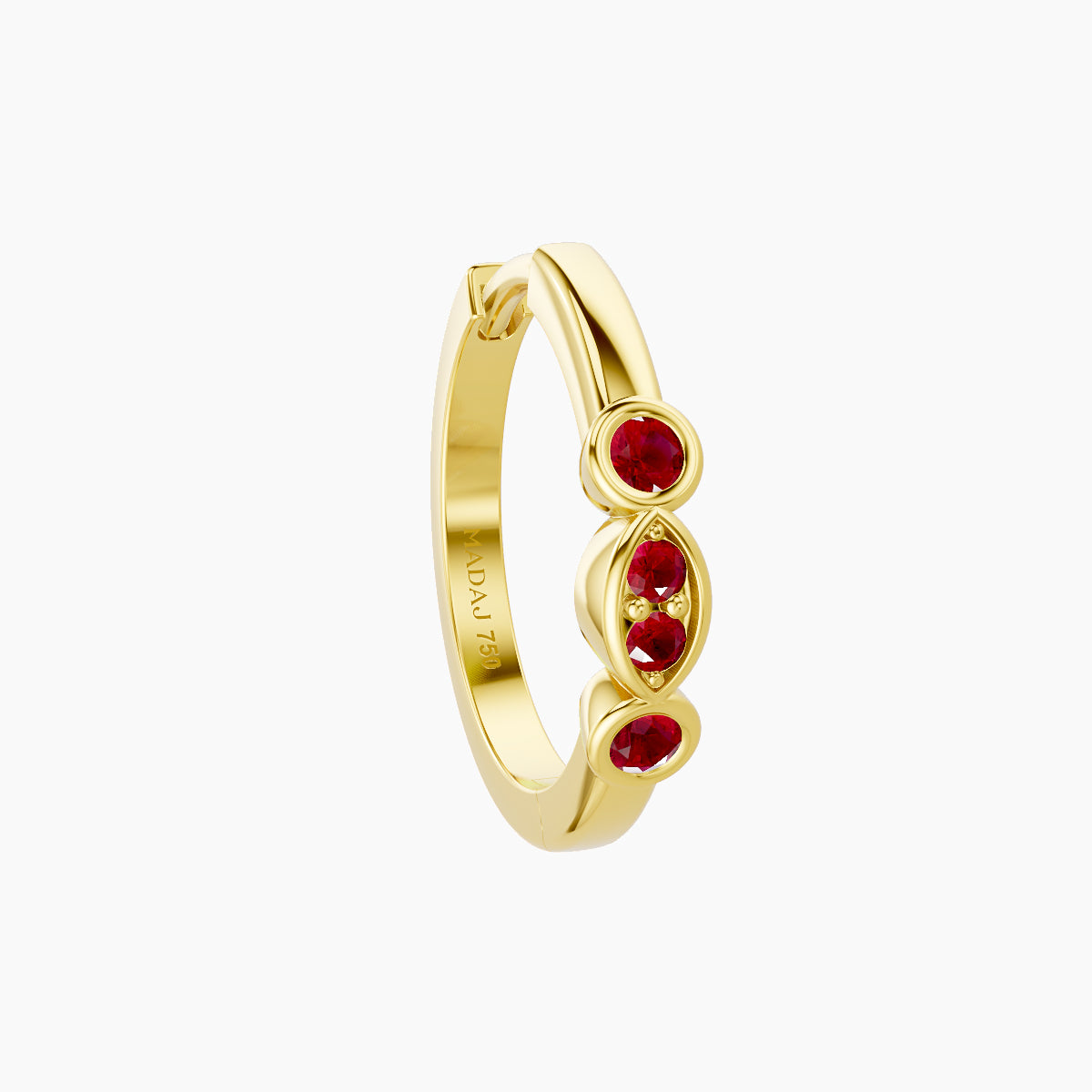 Epona | 18k Yellow Gold 9.5 mm Ruby Hoop Piercing
