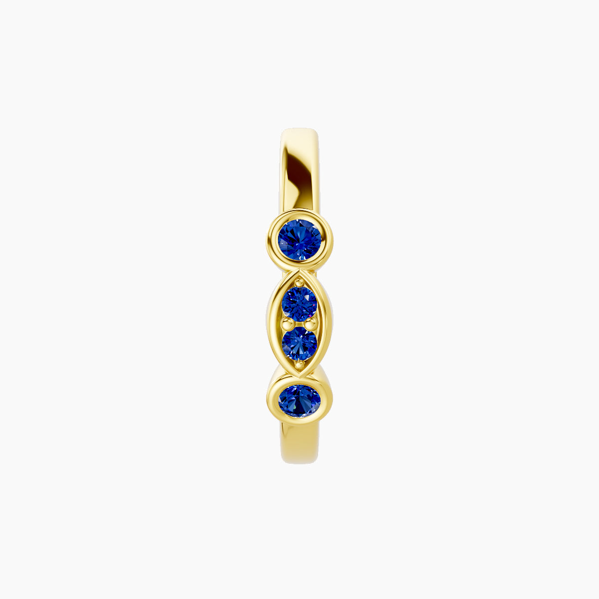 Epona | 18k Yellow Gold 9.5 mm Sapphire Hoop Piercing