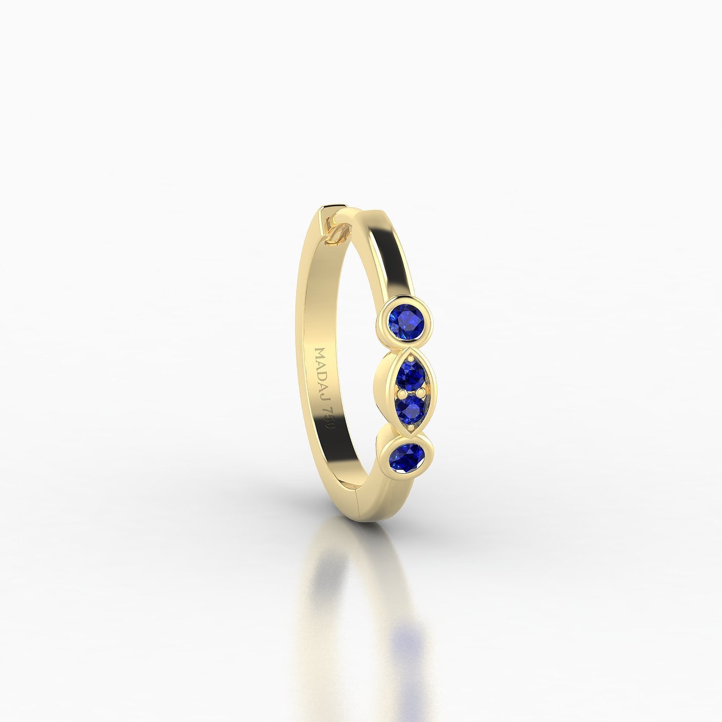 Epona | 18k Yellow Gold 9.5 mm Sapphire Hoop Piercing