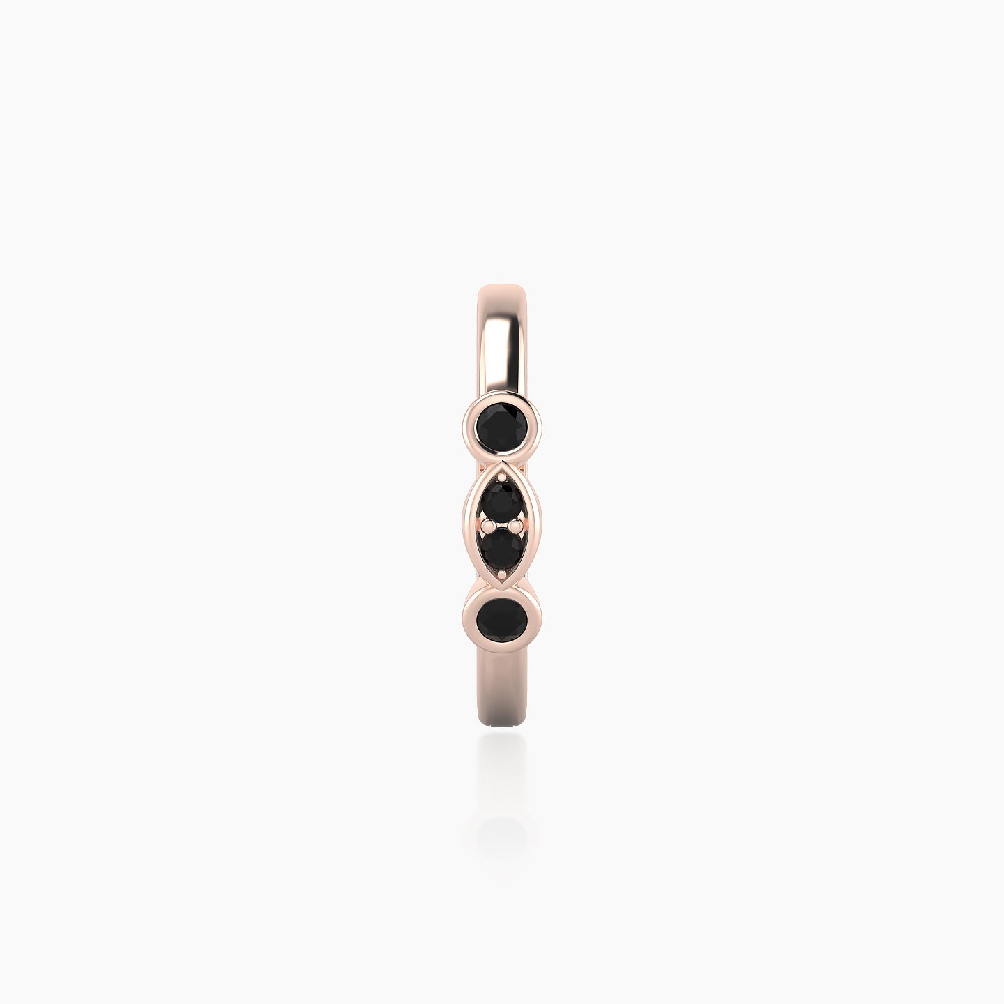 Epona | 18k Rose Gold 9.5 mm Black Diamond Hoop Piercing