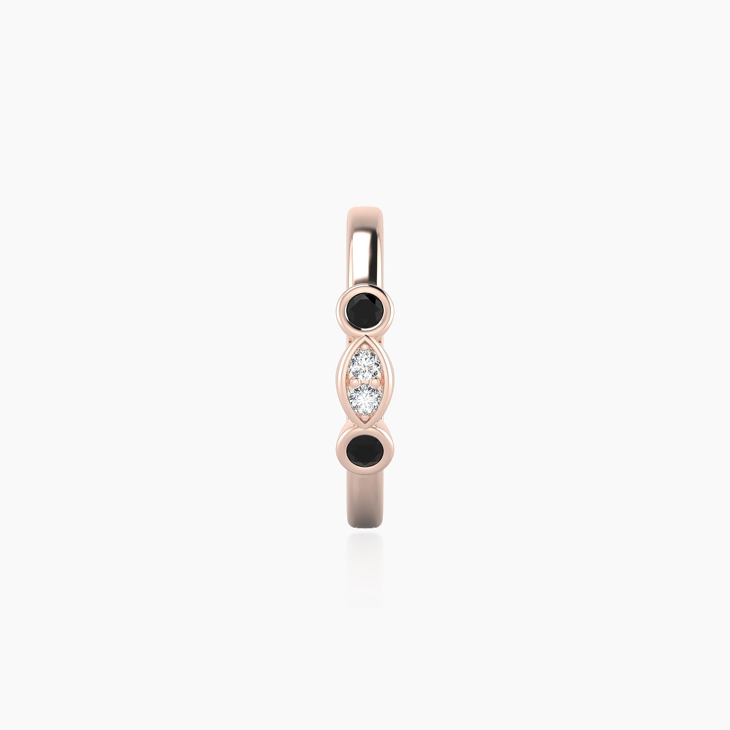 Epona | 18k Rose Gold 9.5 mm Black Diamond & Diamond Hoop Piercing