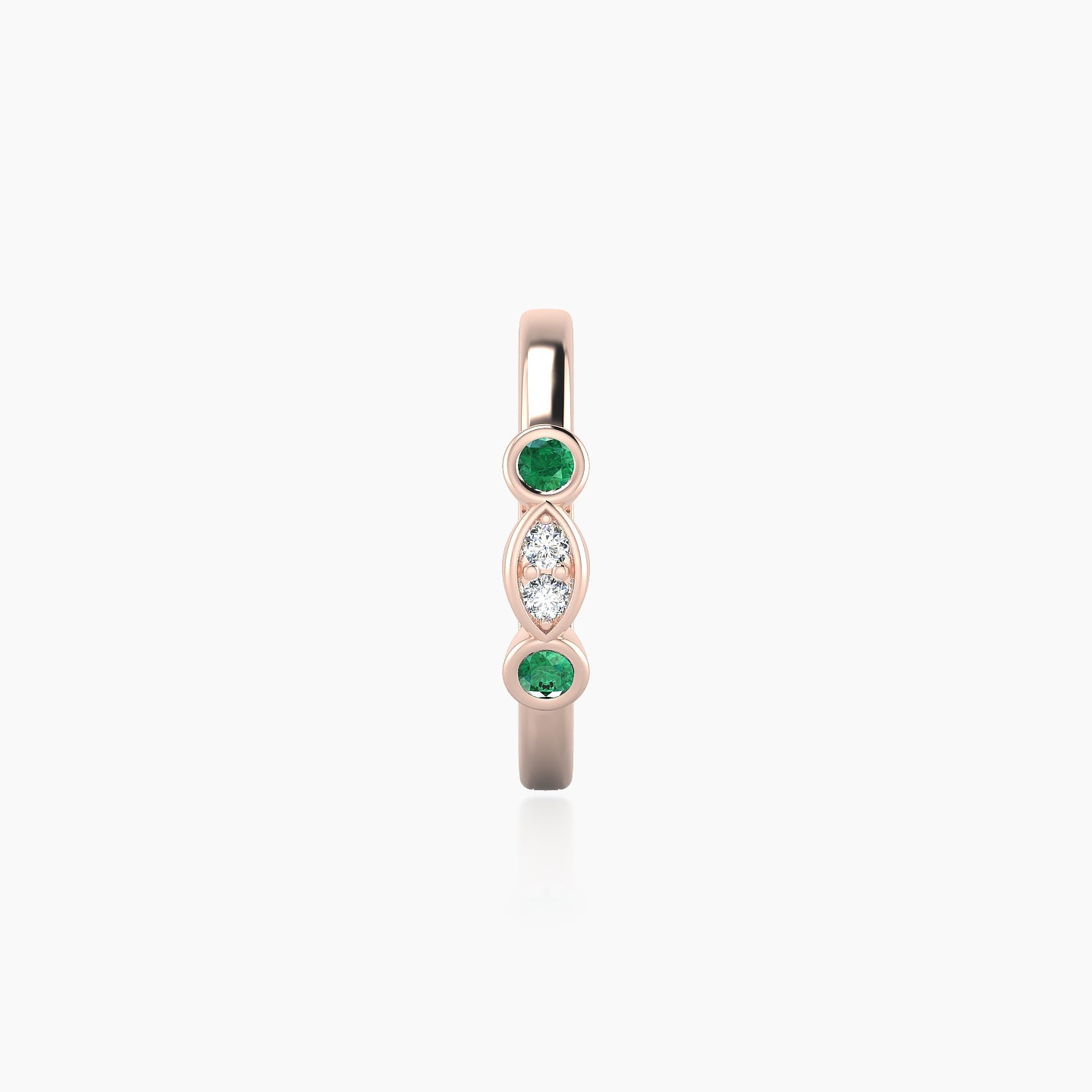 Epona | 18k Rose Gold 9.5 mm Emerald & Diamond Hoop Piercing