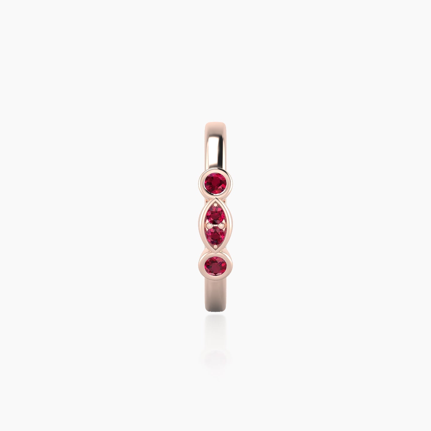 Epona | 18k Rose Gold 9.5 mm Ruby Hoop Piercing