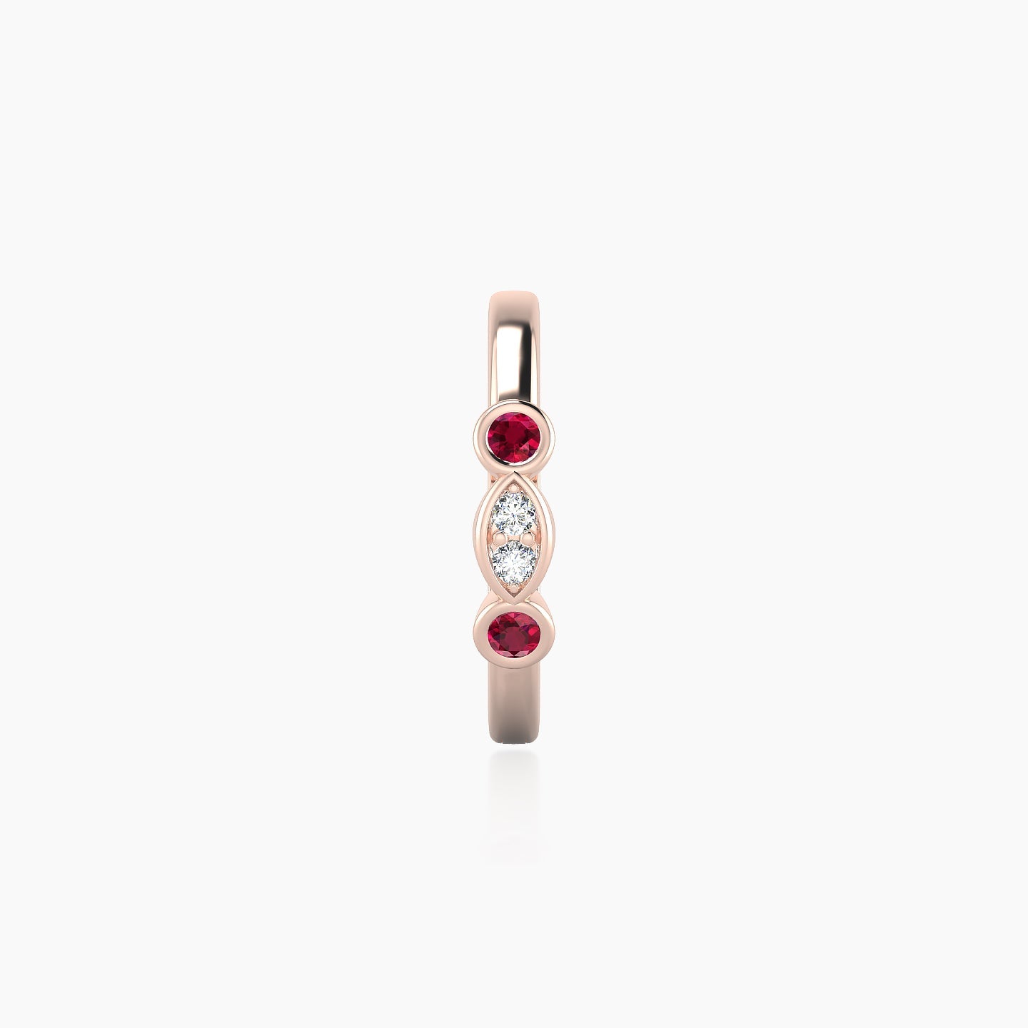 Epona | 18k Rose Gold 9.5 mm Ruby & Diamond Hoop Piercing