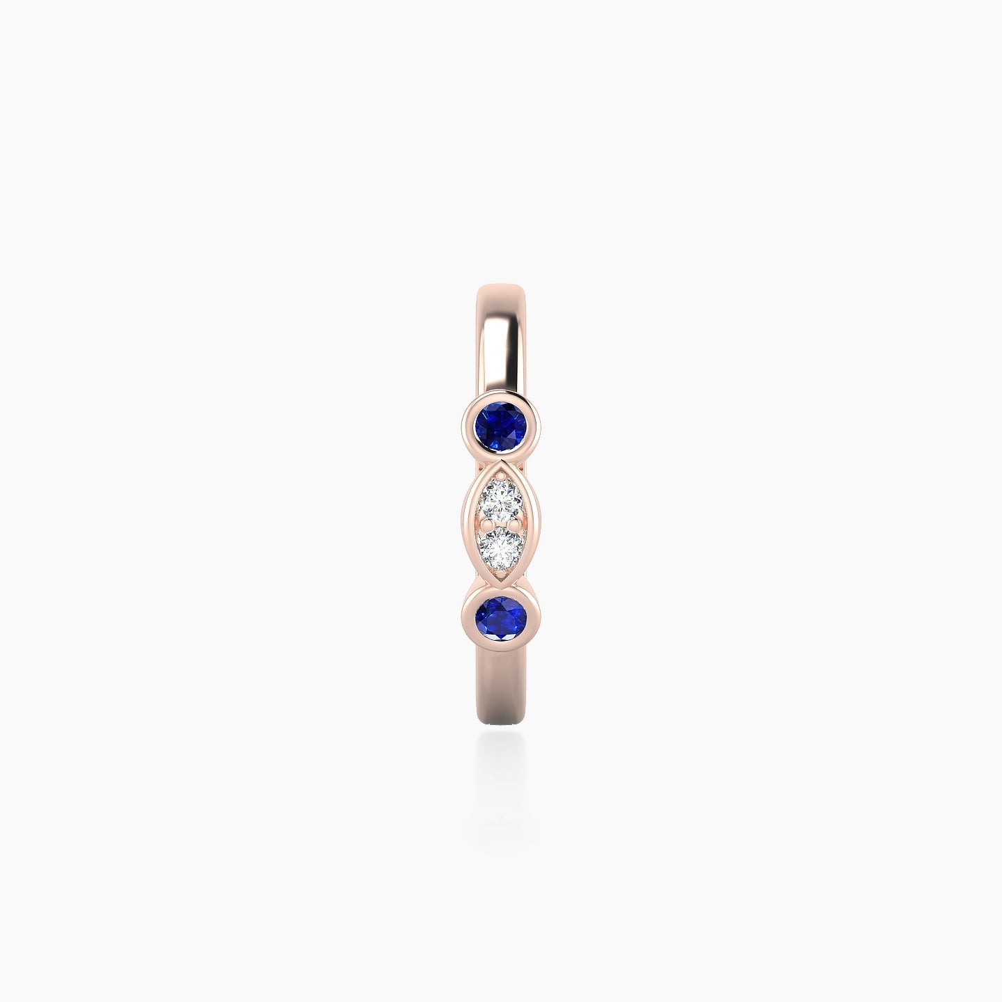 Epona | 18k Rose Gold 9.5 mm Sapphire & Diamond Hoop Piercing