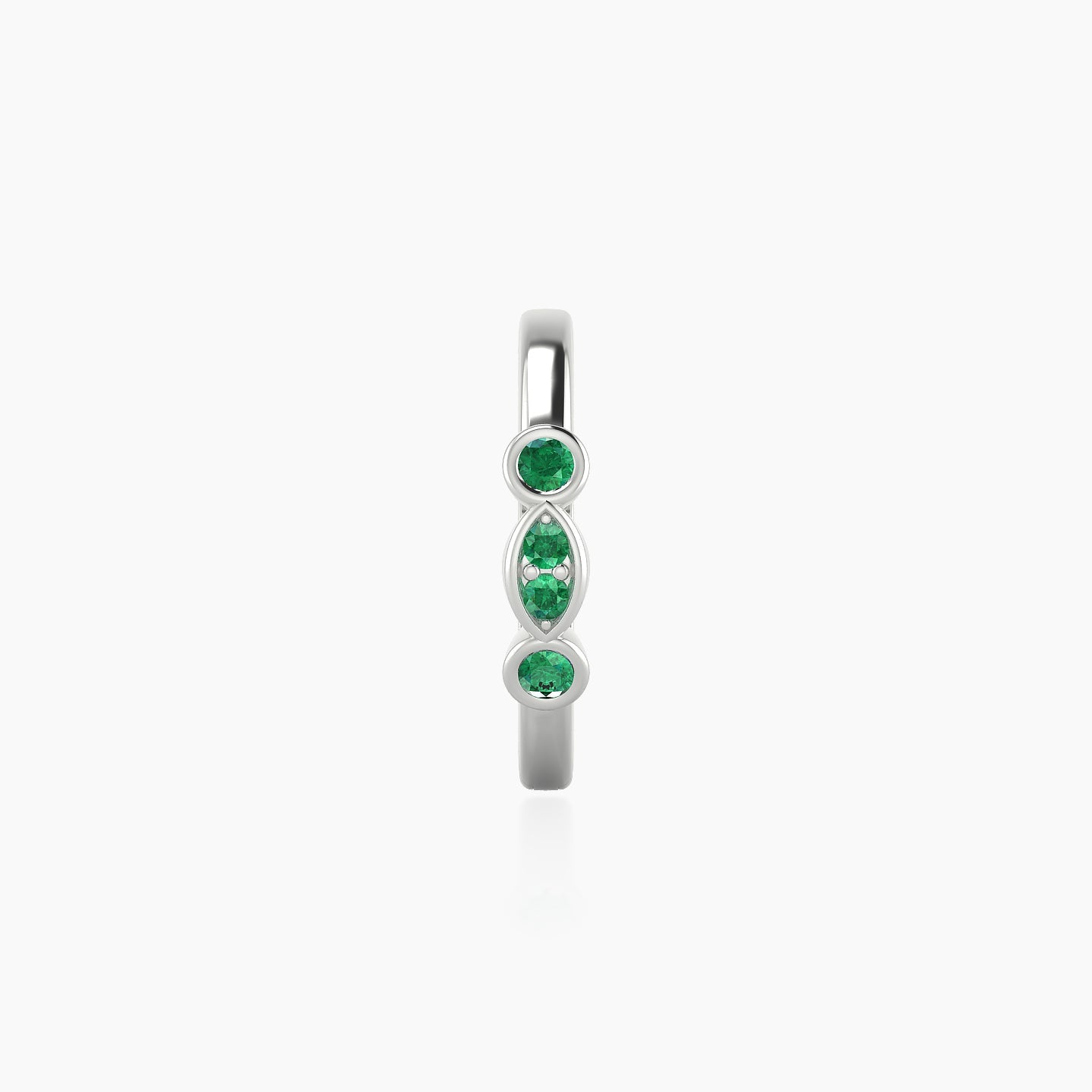 Epona | 18k White Gold 9.5 mm Emerald Hoop Piercing