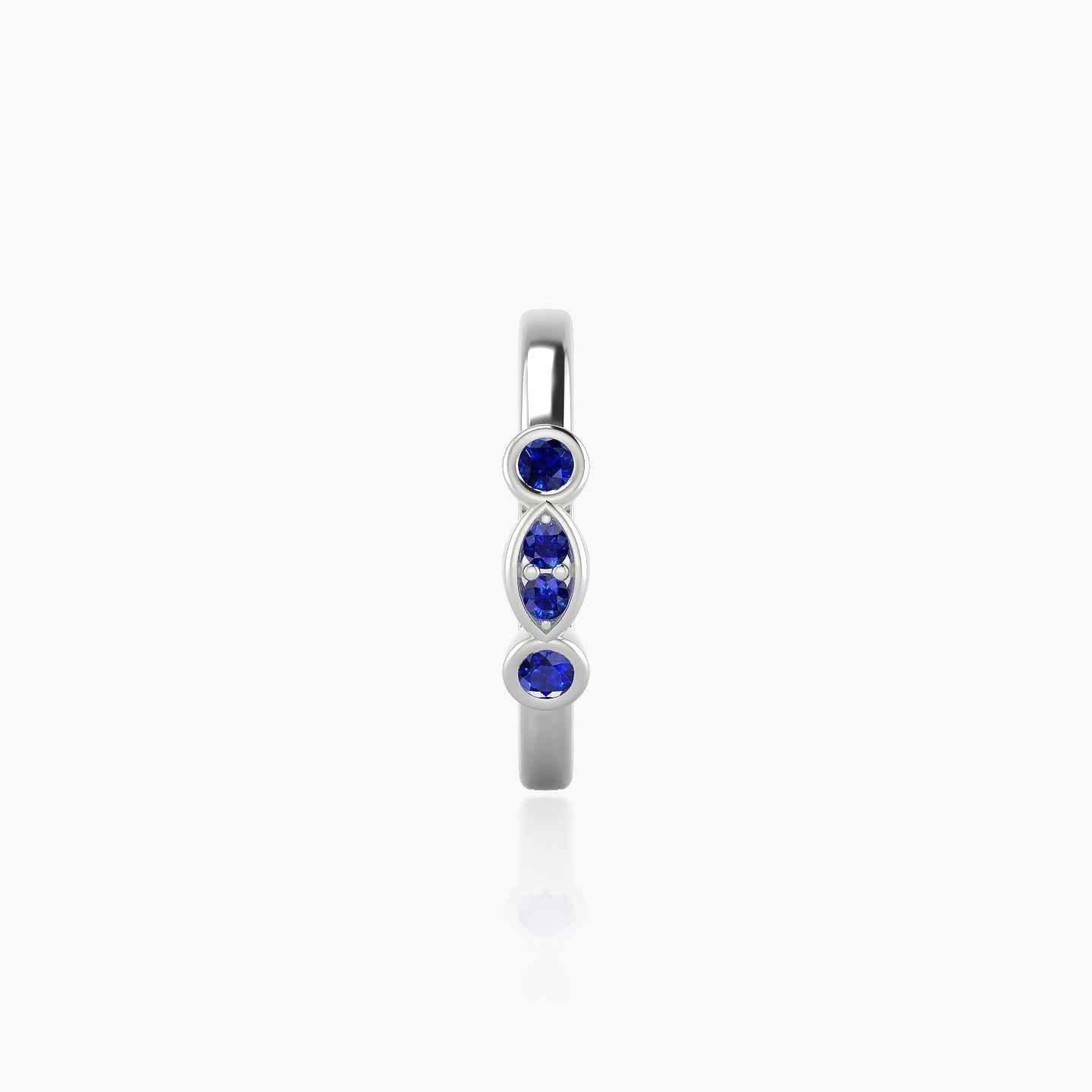 Epona | 18k White Gold 9.5 mm Sapphire Hoop Piercing