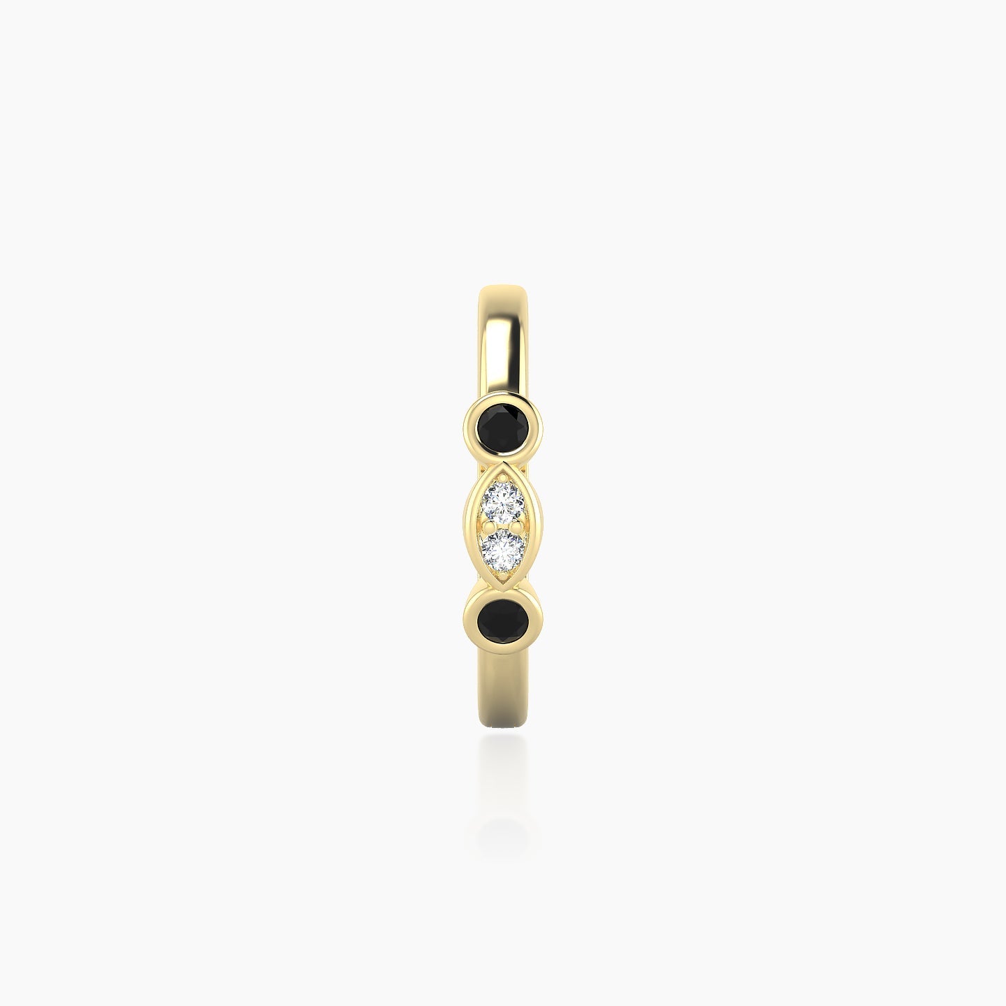 Epona | 18k Yellow Gold 9.5 mm Black Diamond & Diamond Hoop Piercing