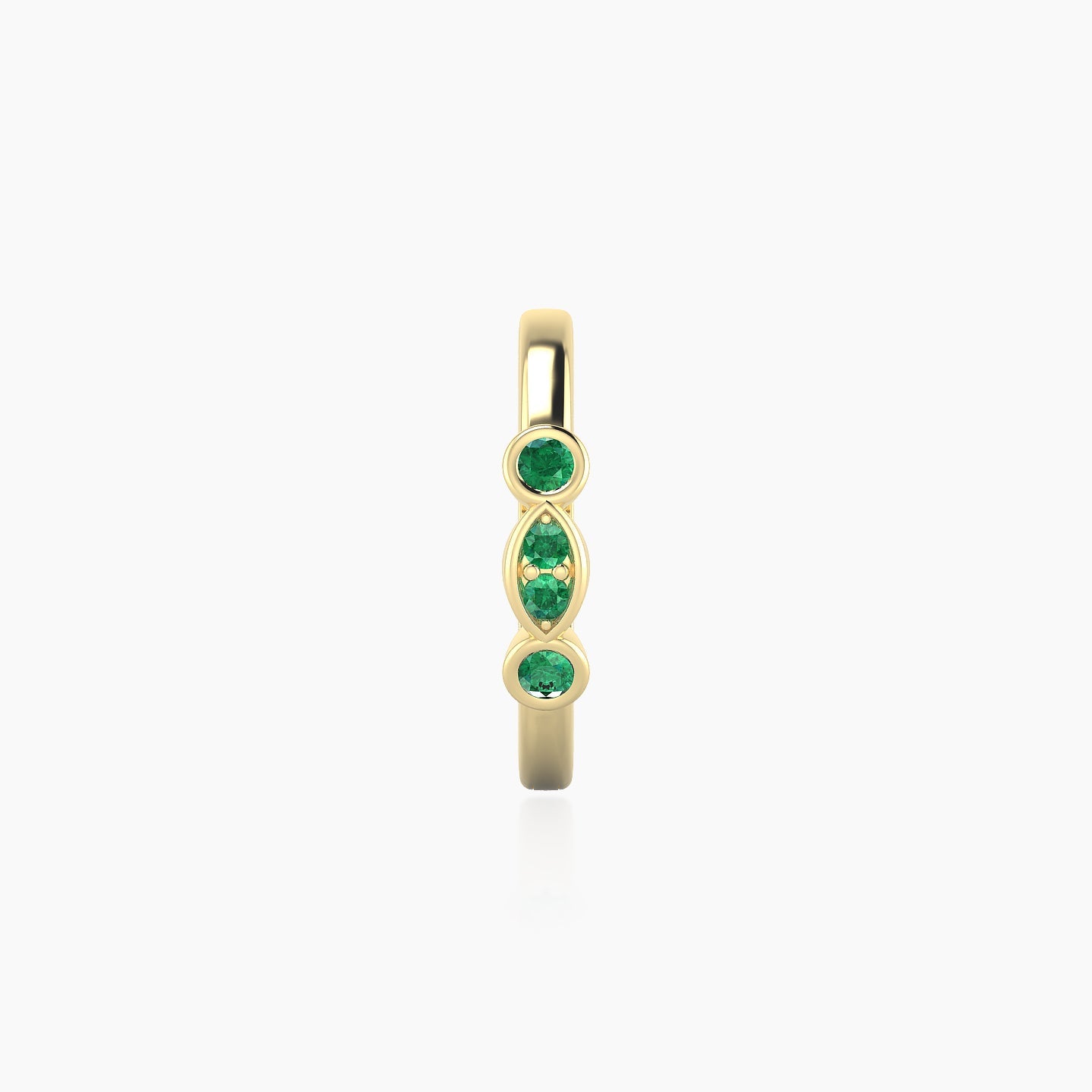 Epona | 18k Yellow Gold 9.5 mm Emerald Hoop Piercing