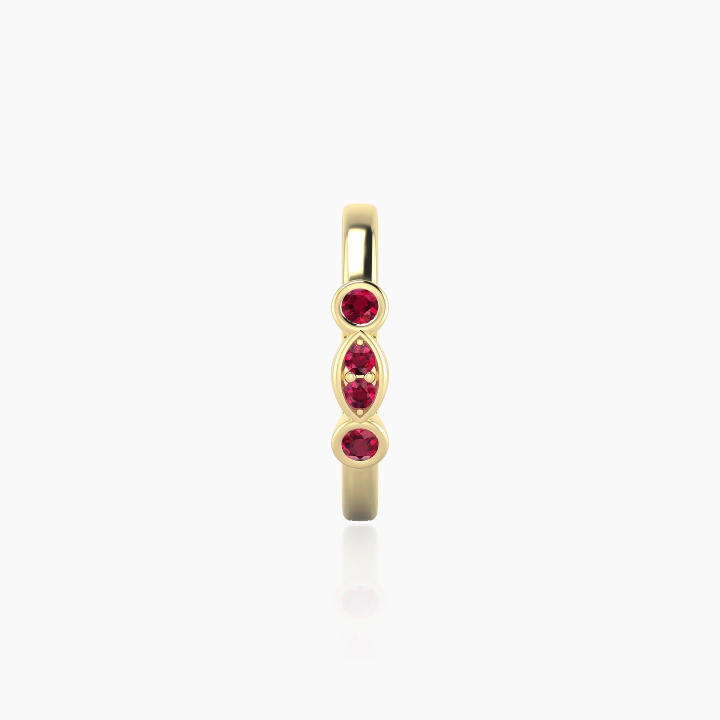 Epona | 18k Yellow Gold 9.5 mm Ruby Hoop Piercing