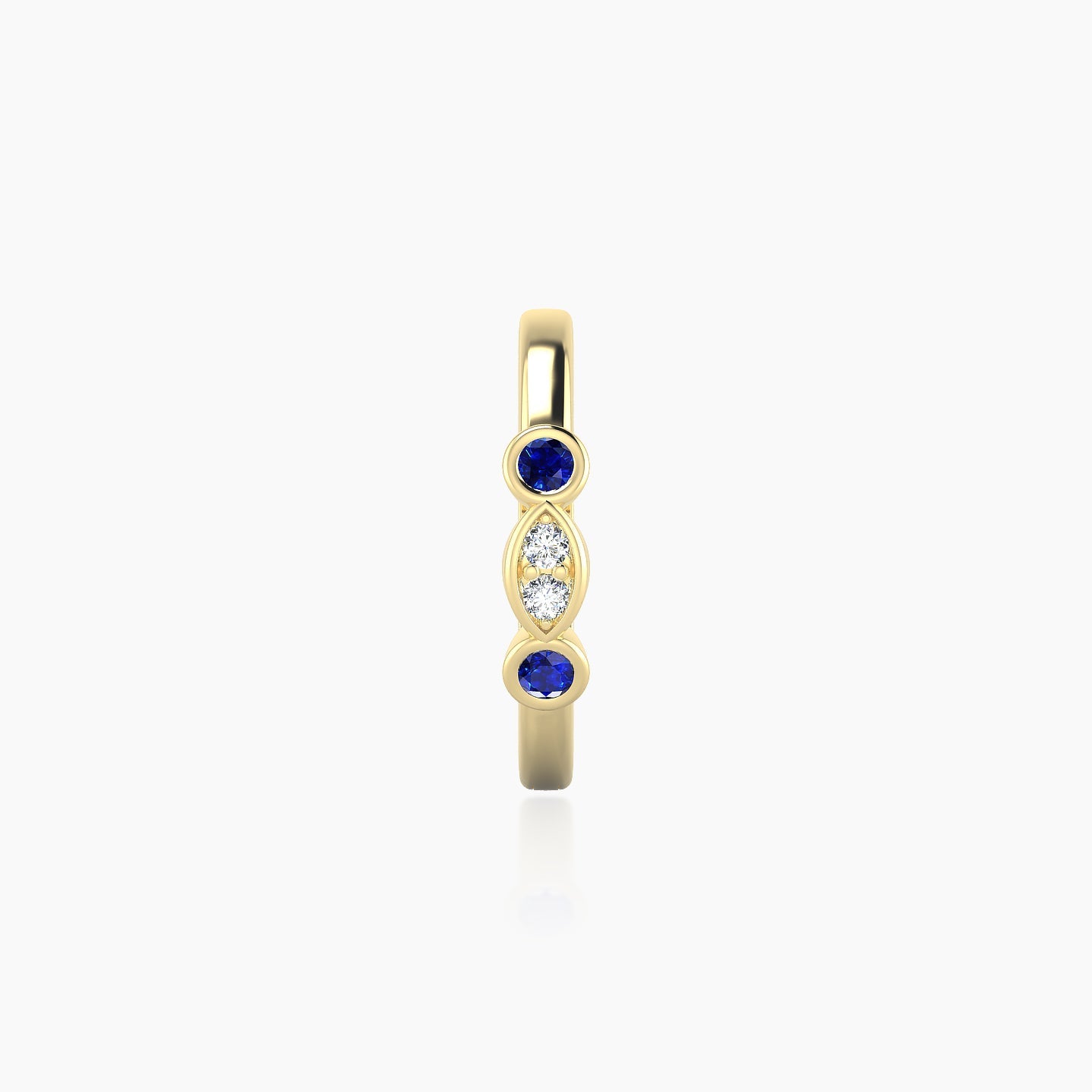 Epona | 18k Yellow Gold 9.5 mm Sapphire & Diamond Hoop Piercing