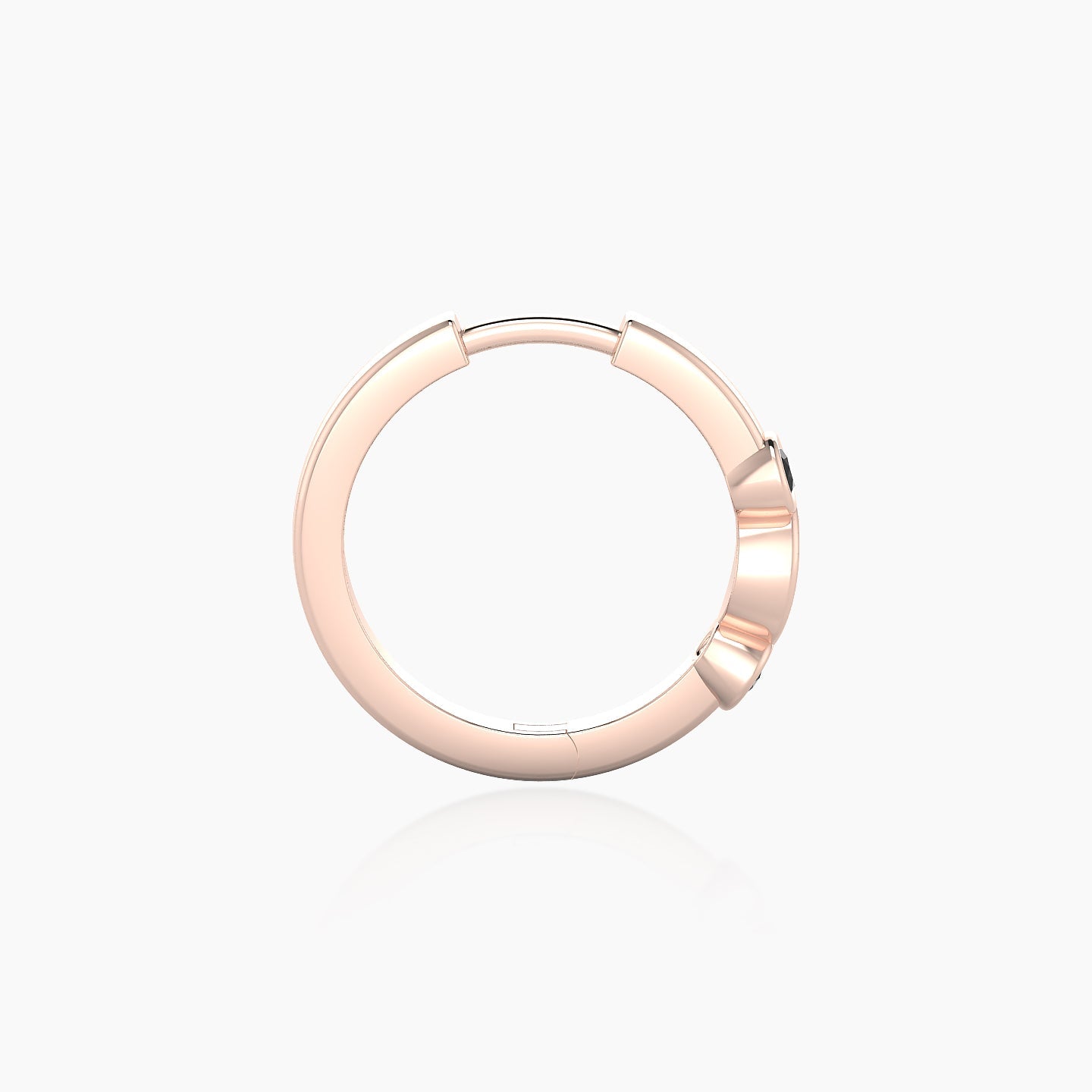 Epona | 18k Rose Gold 9.5 mm Black Diamond Hoop Piercing