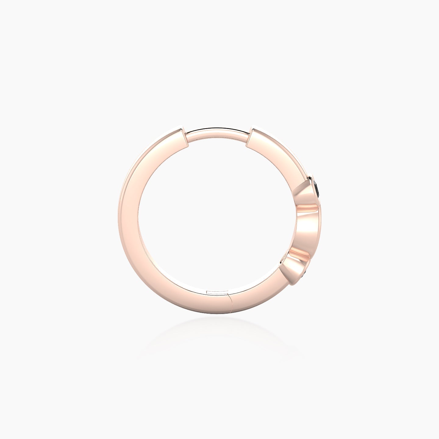 Epona | 18k Rose Gold 9.5 mm Black Diamond & Diamond Hoop Piercing