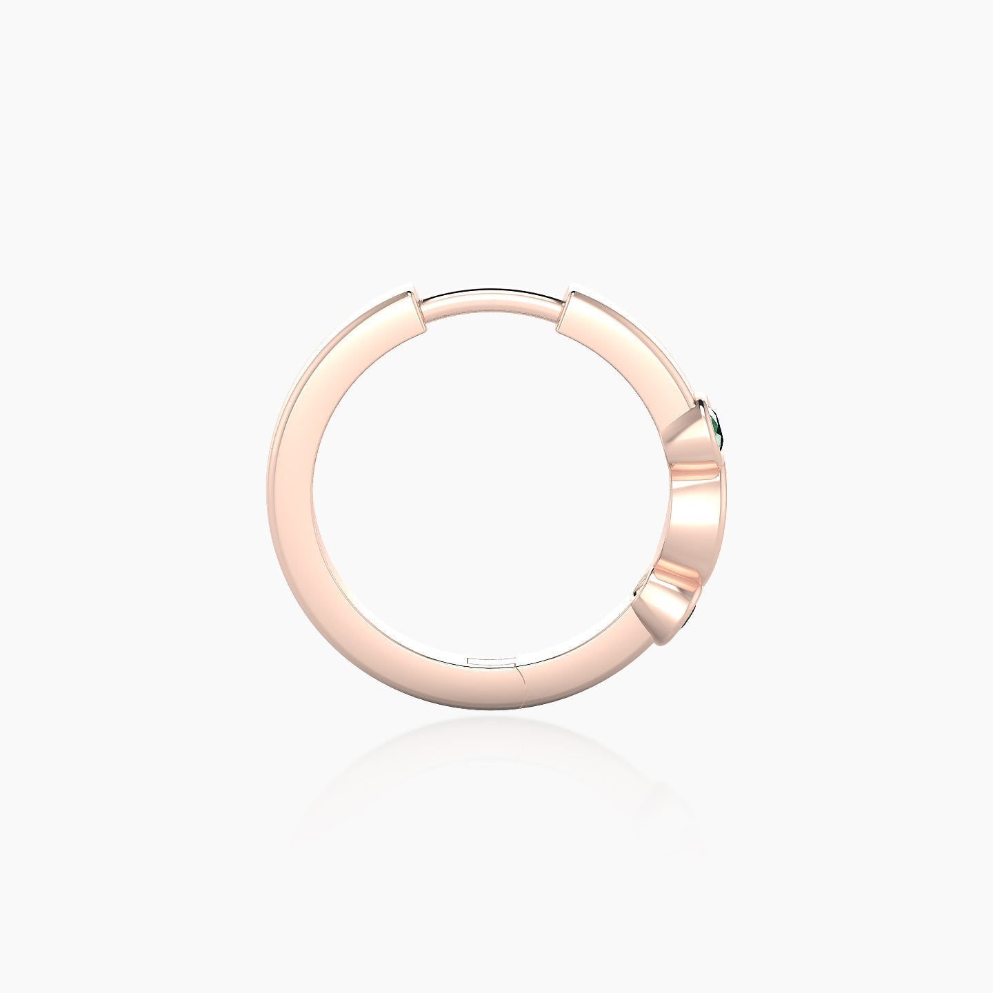 Epona | 18k Rose Gold 9.5 mm Emerald & Diamond Hoop Piercing