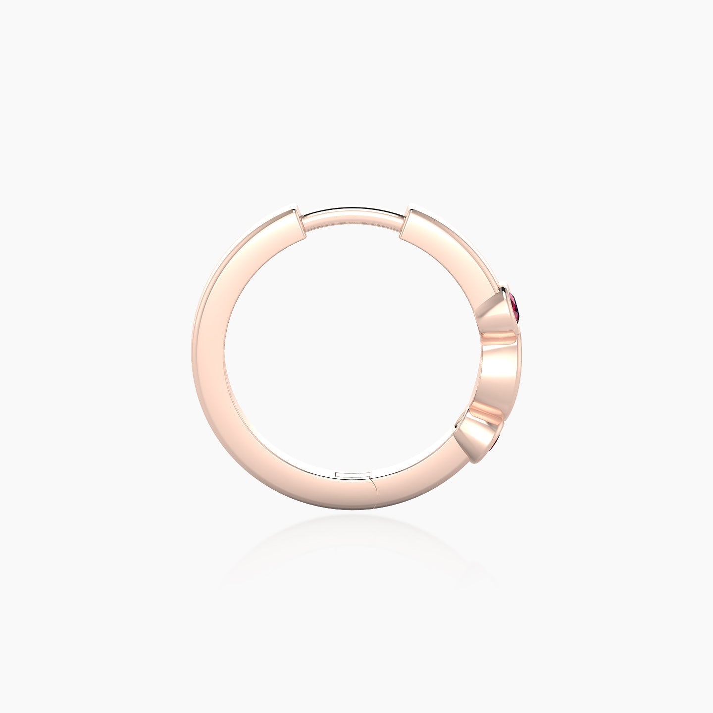 Epona | 18k Rose Gold 9.5 mm Ruby & Diamond Hoop Piercing