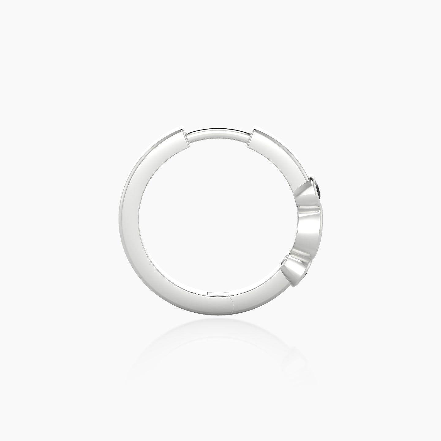 Epona | 18k White Gold 9.5 mm Black Diamond Hoop Piercing