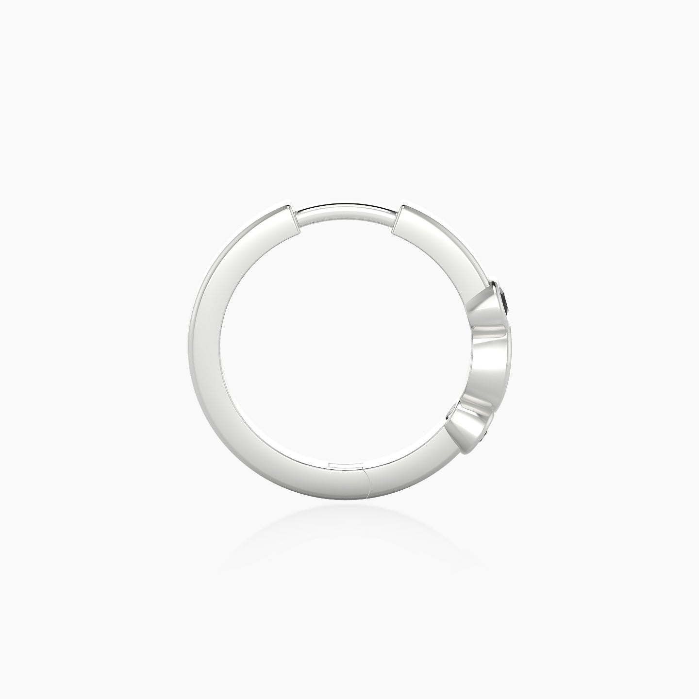 Epona | 18k White Gold 9.5 mm Black Diamond & Diamond Hoop Piercing