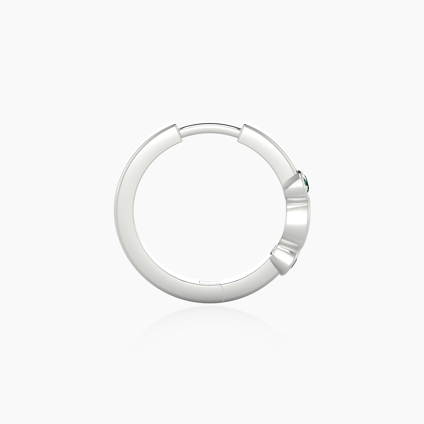 Epona | 18k White Gold 9.5 mm Emerald Hoop Piercing