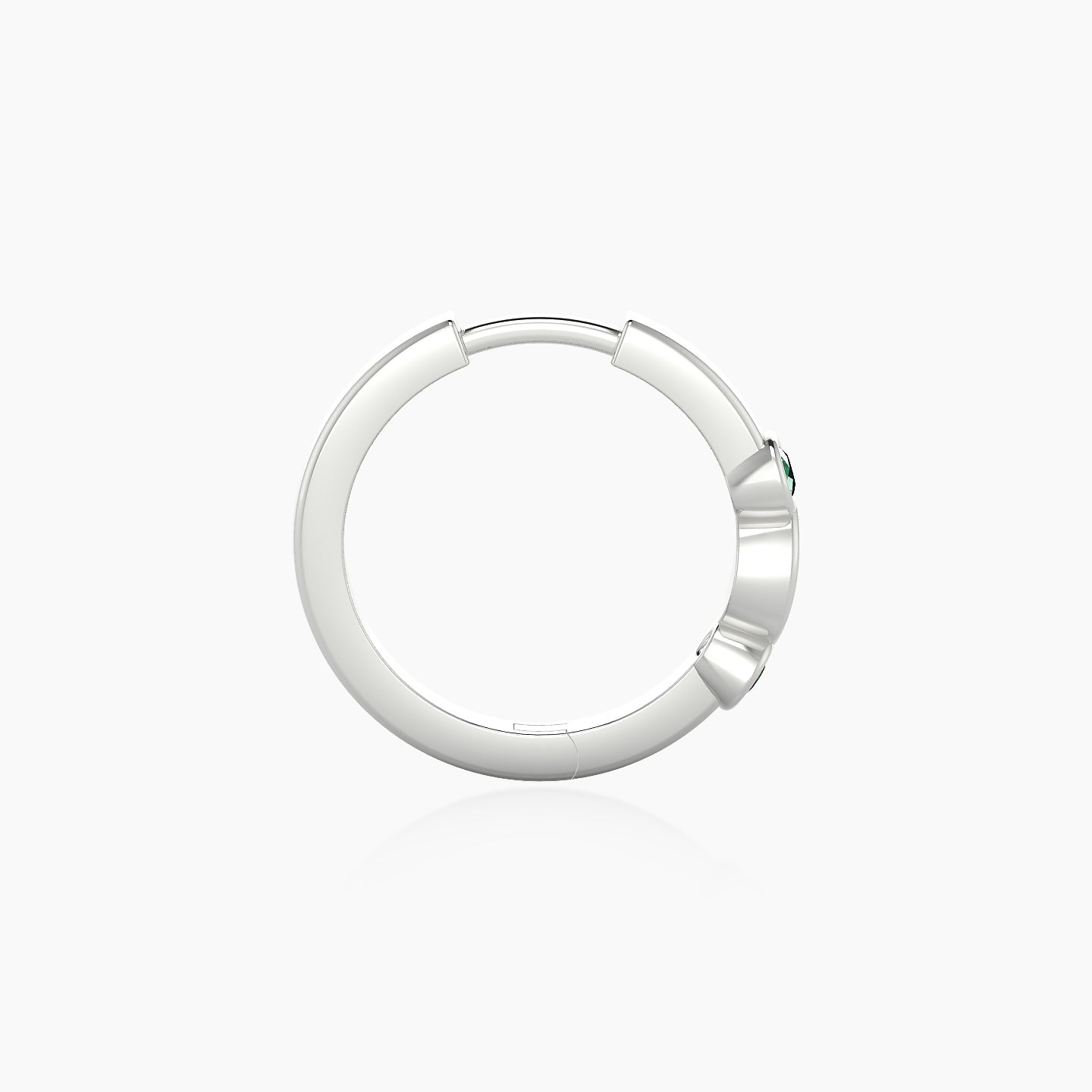 Epona | 18k White Gold 9.5 mm Emerald & Diamond Hoop Piercing