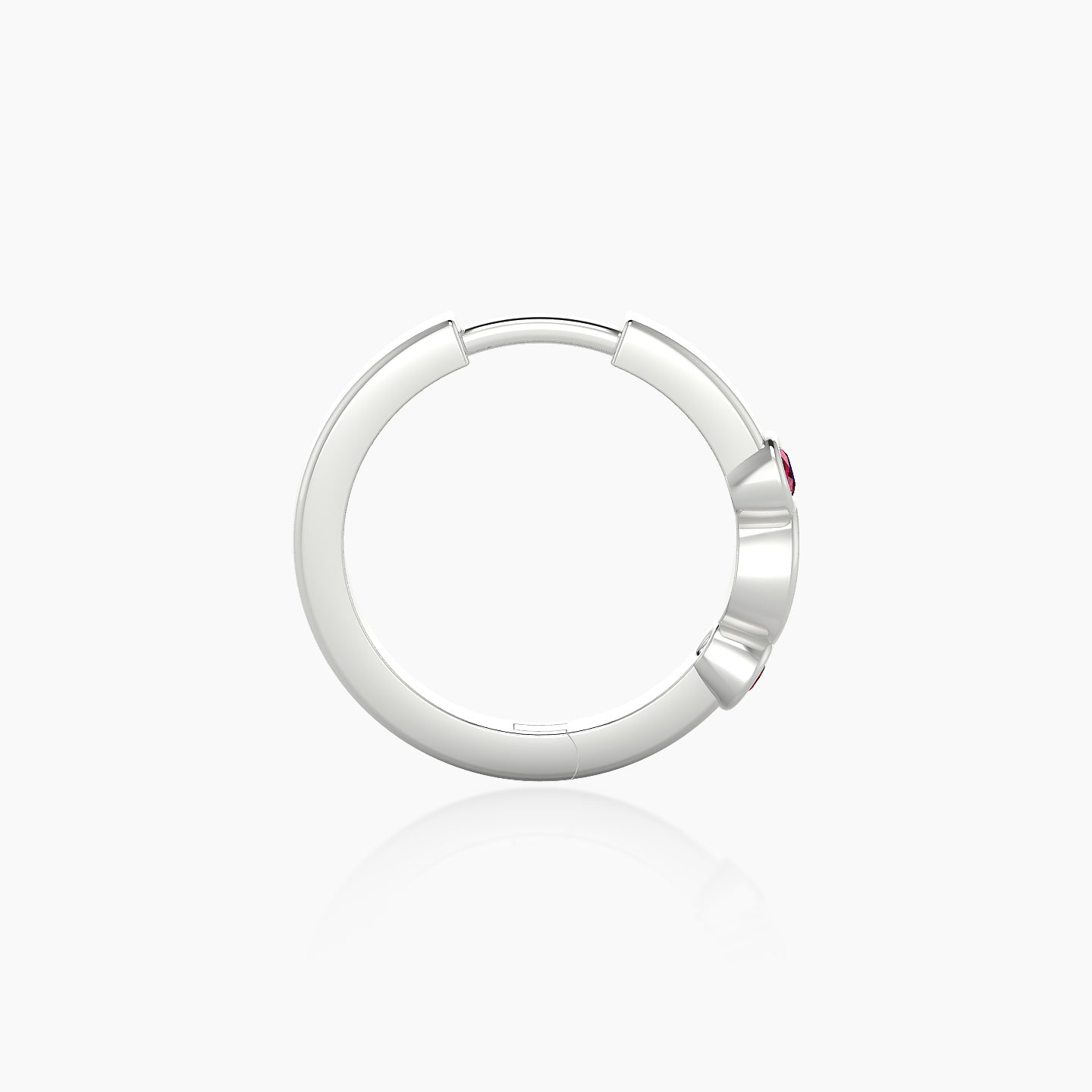 Epona | 18k White Gold 9.5 mm Ruby Hoop Piercing