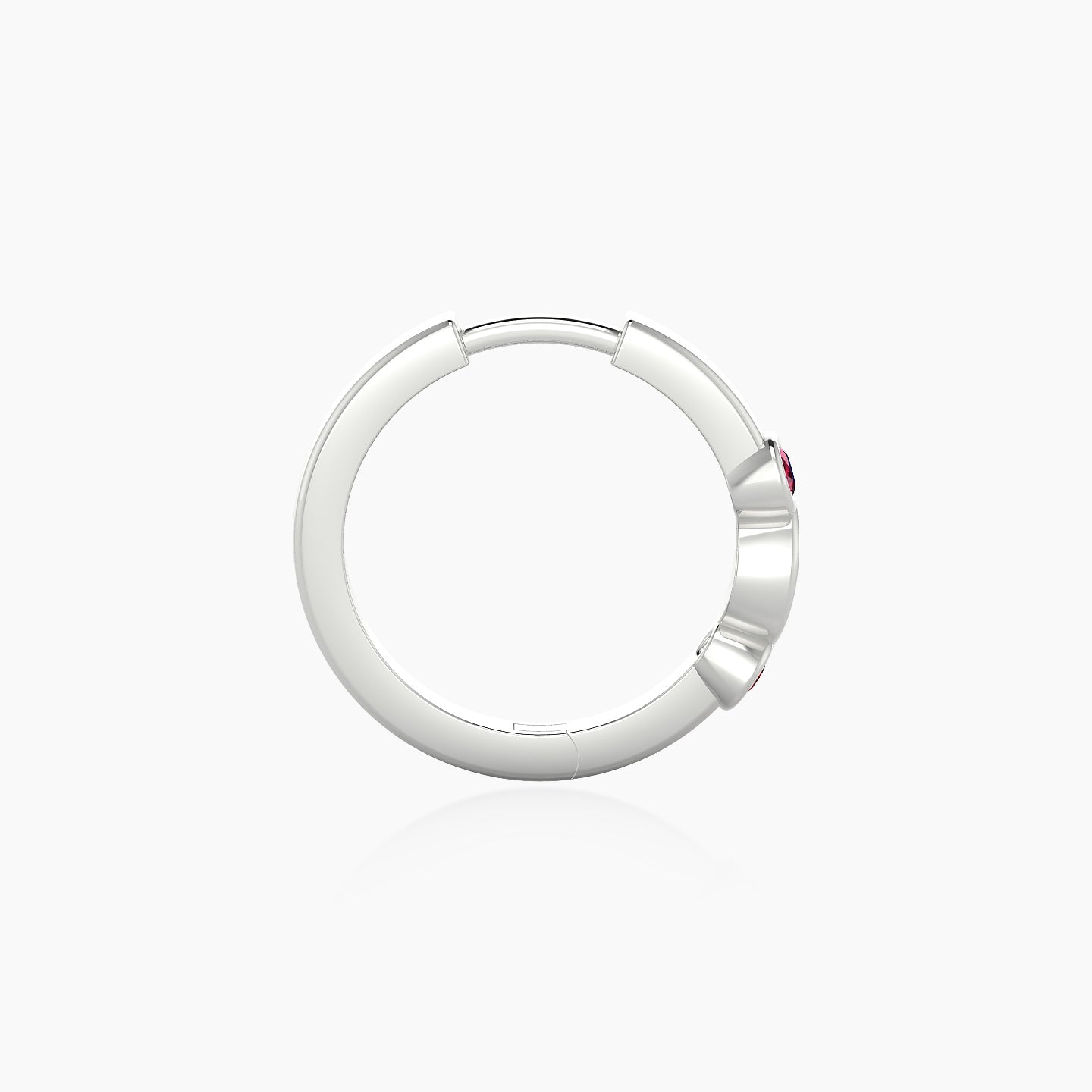 Epona | 18k White Gold 9.5 mm Ruby & Diamond Hoop Piercing