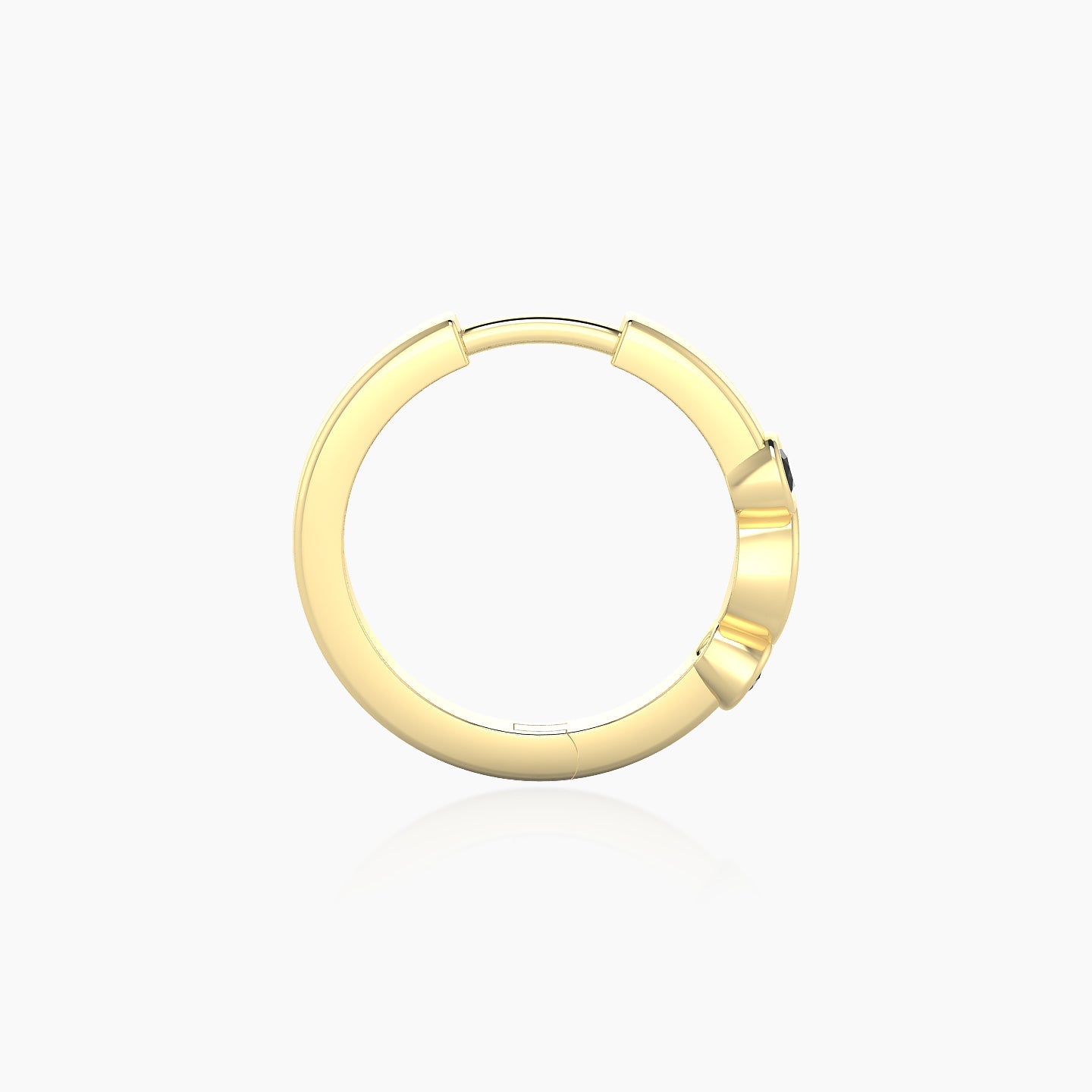 Epona | 18k Yellow Gold 9.5 mm Black Diamond Hoop Piercing