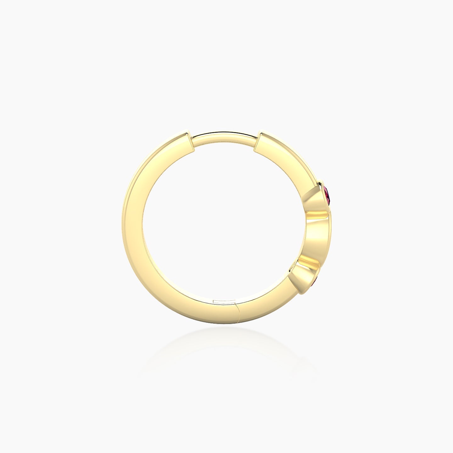 Epona | 18k Yellow Gold 9.5 mm Ruby & Diamond Hoop Piercing