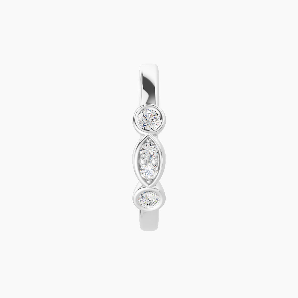 Epona | 18k White Gold 9.5 mm Diamond Nose Ring Piercing
