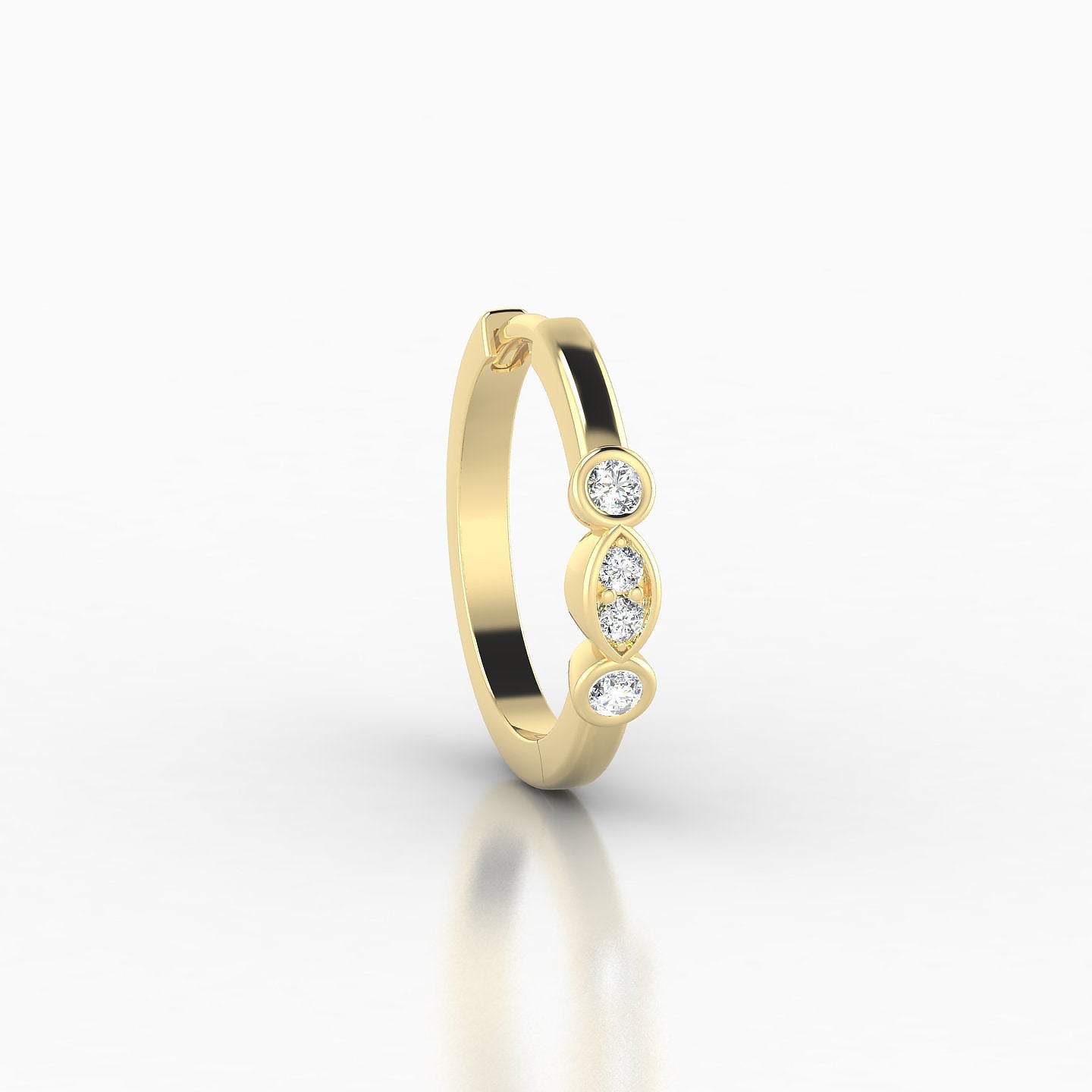 Epona | 18k Yellow Gold 9.5 mm Diamond Nose Ring Piercing