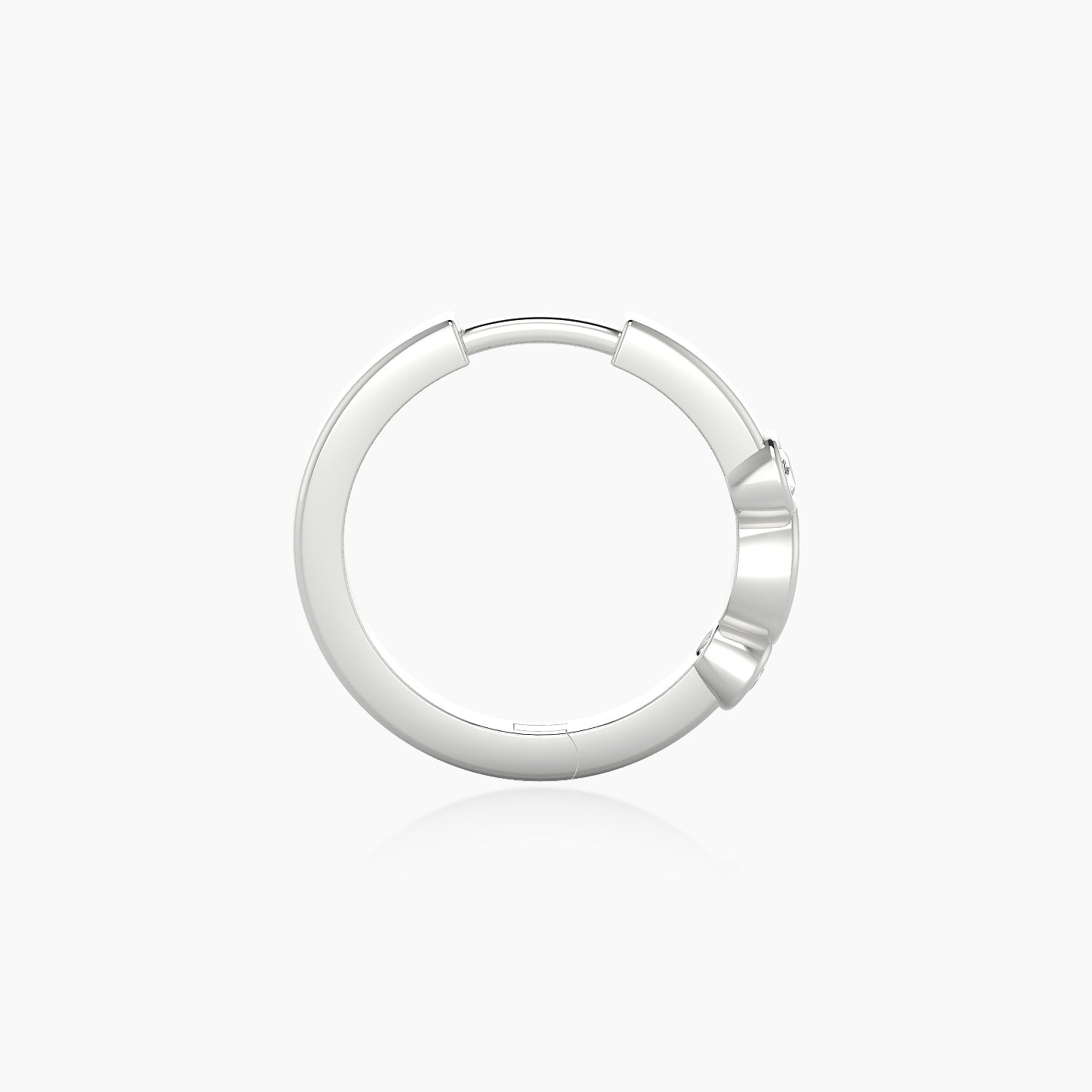 Epona | 18k White Gold 9.5 mm Diamond Nose Ring Piercing