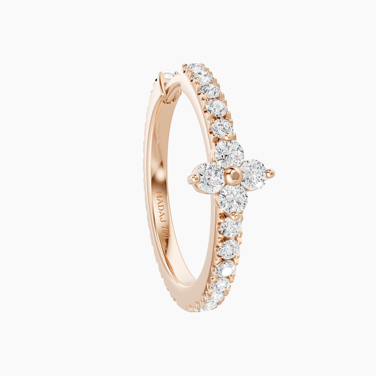 Eris | 18k Rose Gold 11 mm Flower Diamond Hoop Piercing