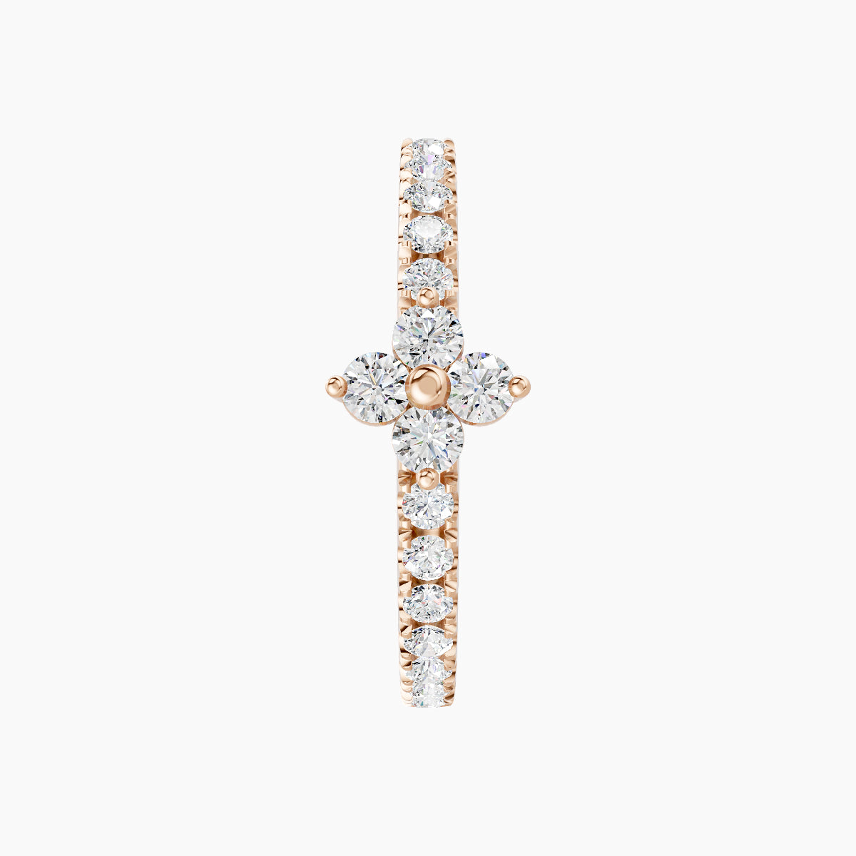 Eris | 18k Rose Gold 11 mm Flower Diamond Hoop Piercing