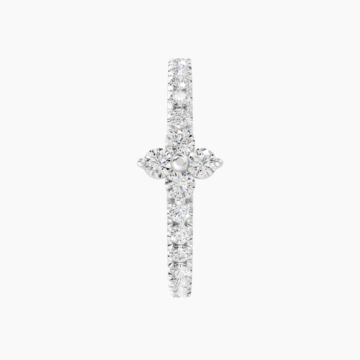 Eris | 18k White Gold 11 mm Flower Diamond Hoop Piercing