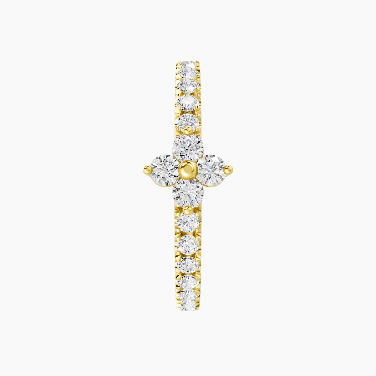 Eris | 18k Yellow Gold 11 mm Flower Diamond Hoop Piercing