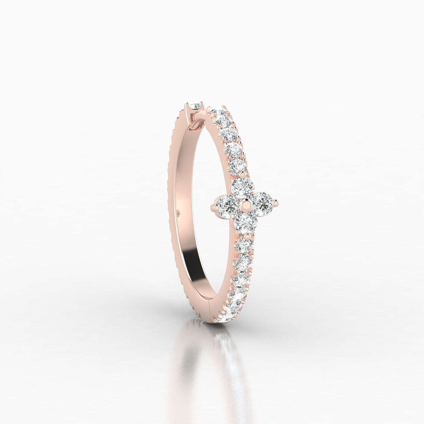 Eris | 18k Rose Gold 11 mm Flower Diamond Hoop Piercing