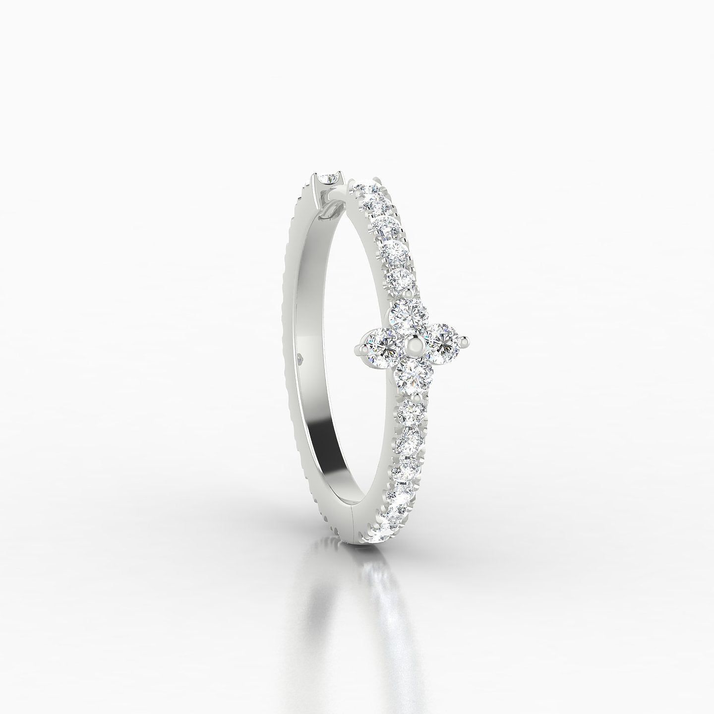 Eris | 18k White Gold 11 mm Flower Diamond Hoop Piercing