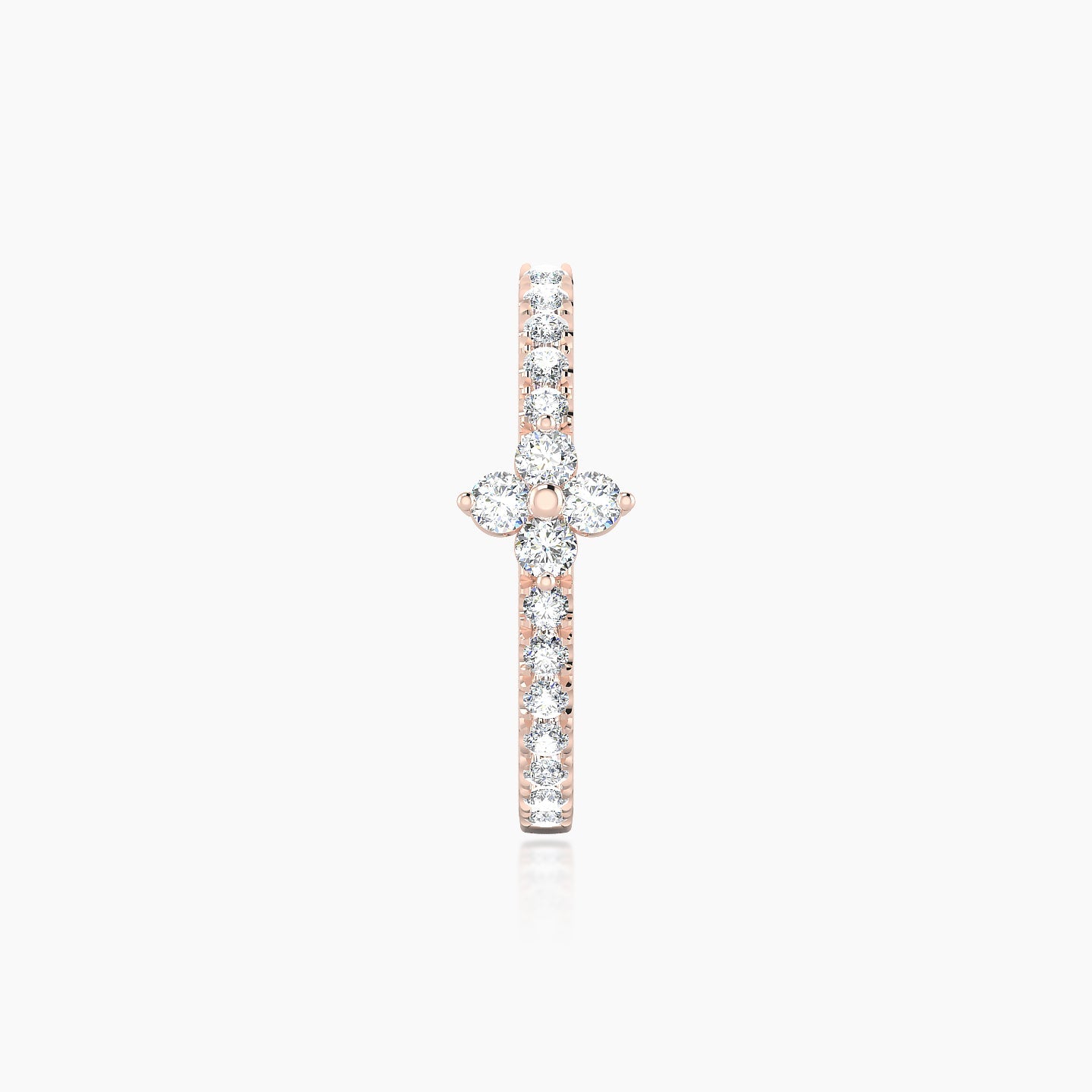 Eris | 18k Rose Gold 11 mm Flower Diamond Hoop Piercing