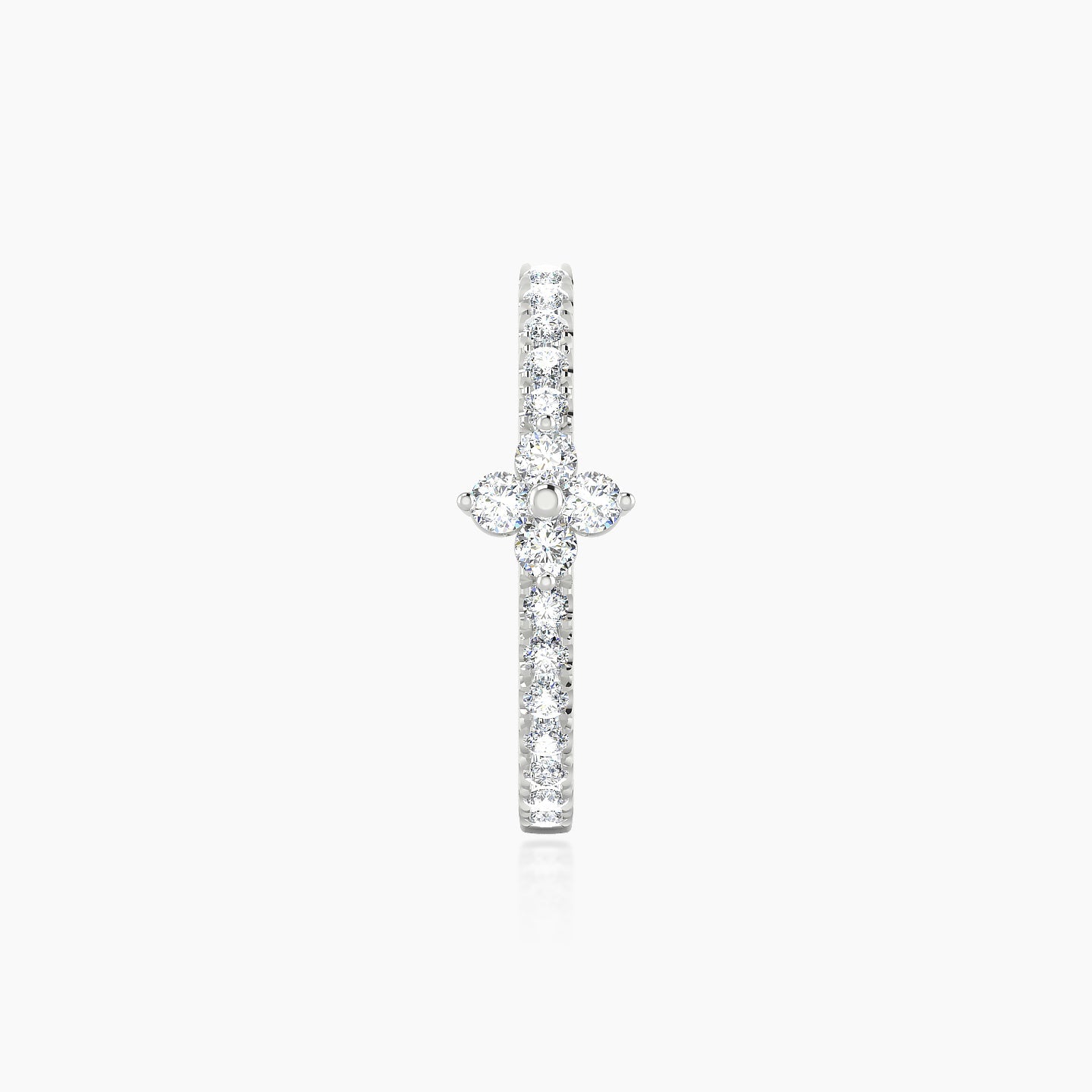 Eris | 18k White Gold 11 mm Flower Diamond Hoop Piercing