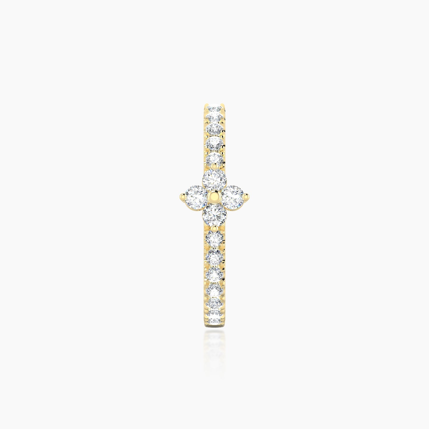 Eris | 18k Yellow Gold 11 mm Flower Diamond Hoop Piercing