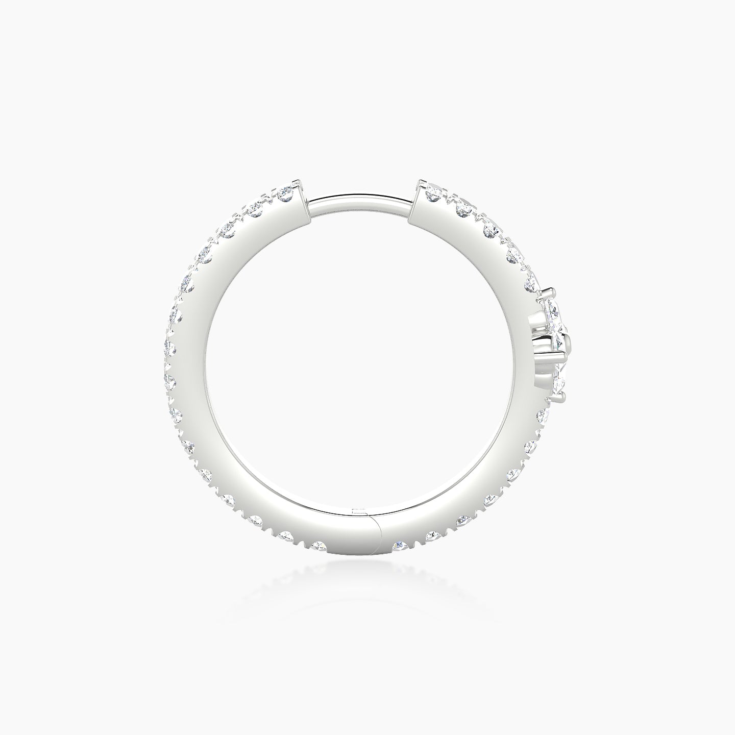 Eris | 18k White Gold 11 mm Flower Diamond Hoop Piercing