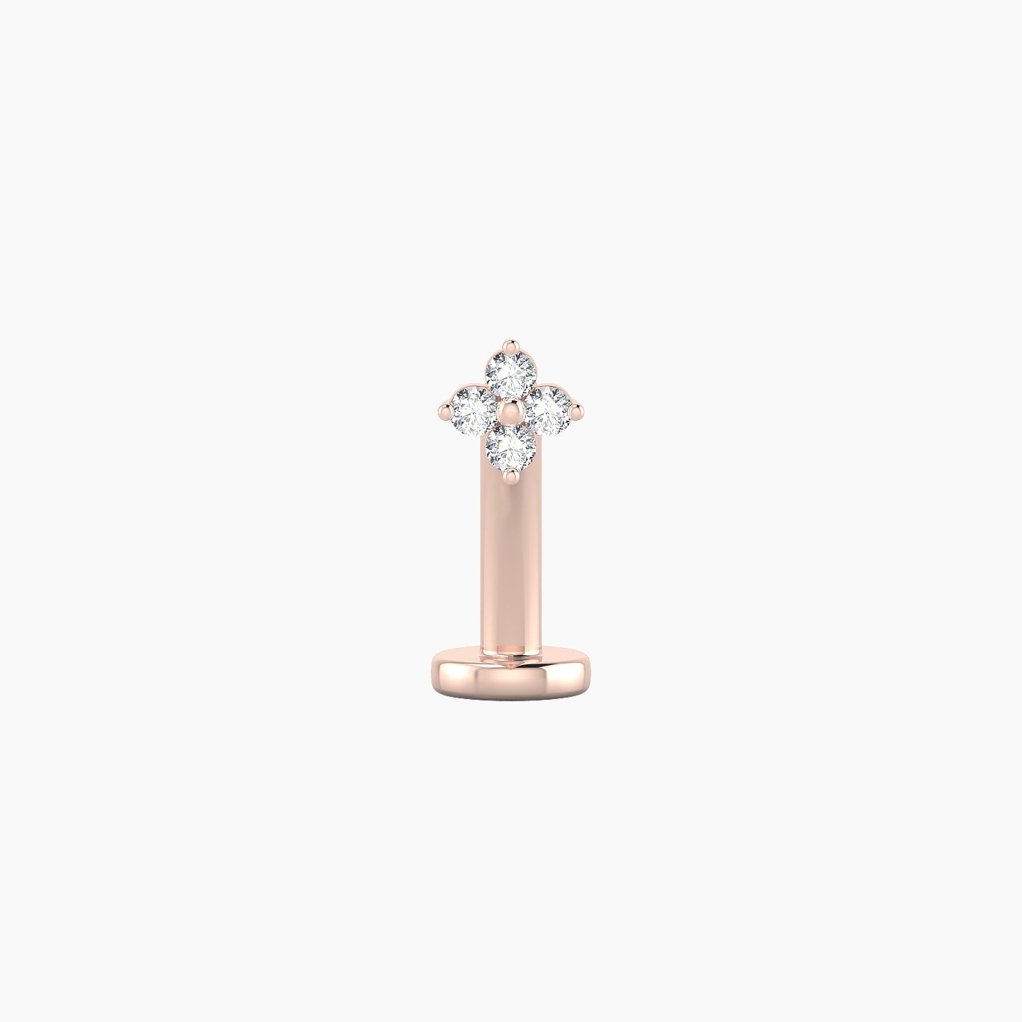 Eris | 18k Rose Gold 4 mm 10 mm Flower Diamond Floating Navel Piercing